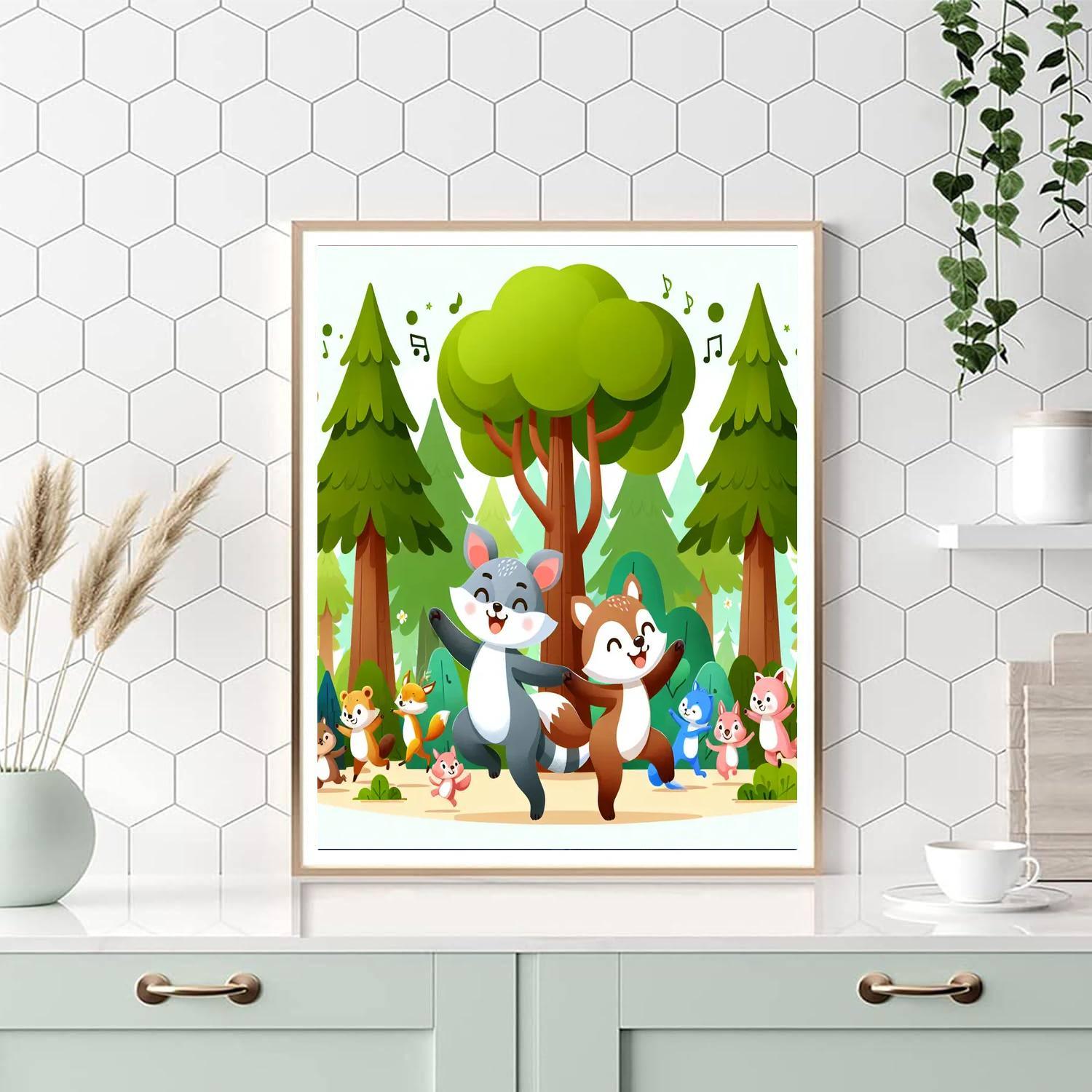 Forest Friends Frolic Painting By Numbers Kit