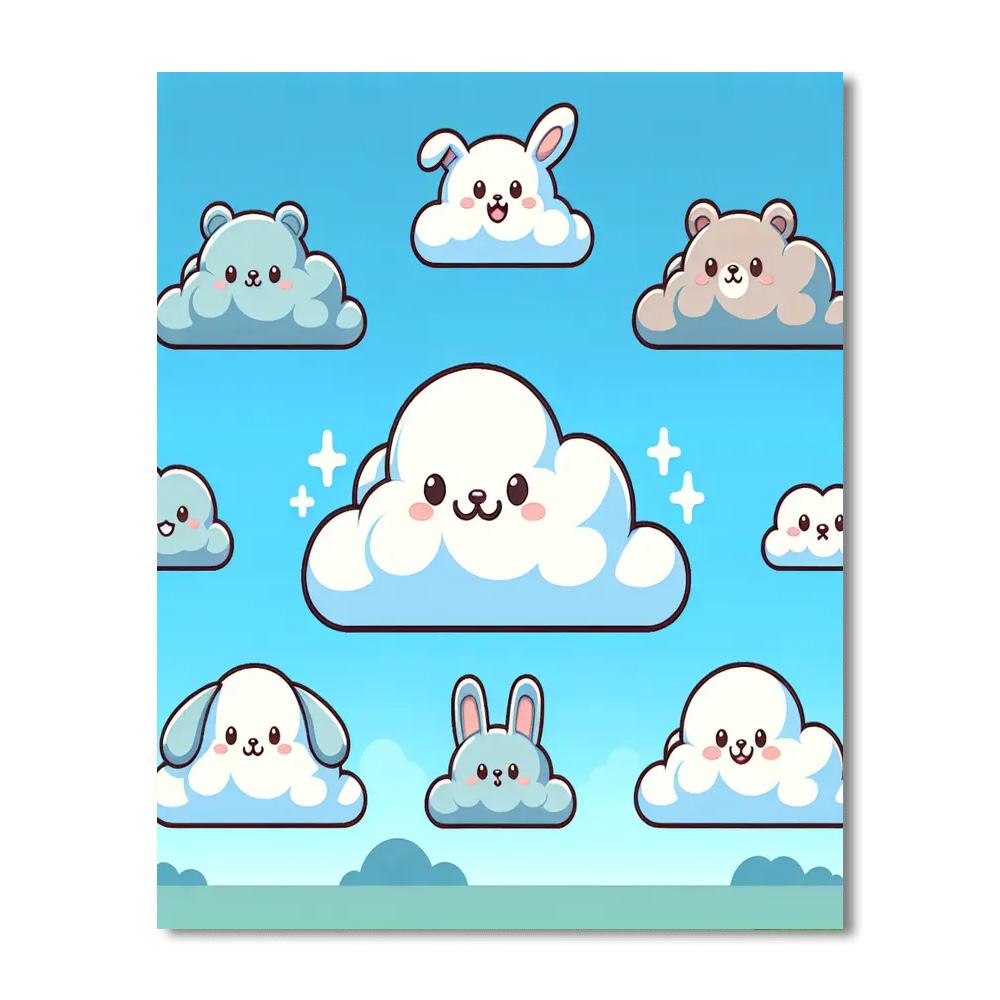 Charming Cloud Creatures Number Painting