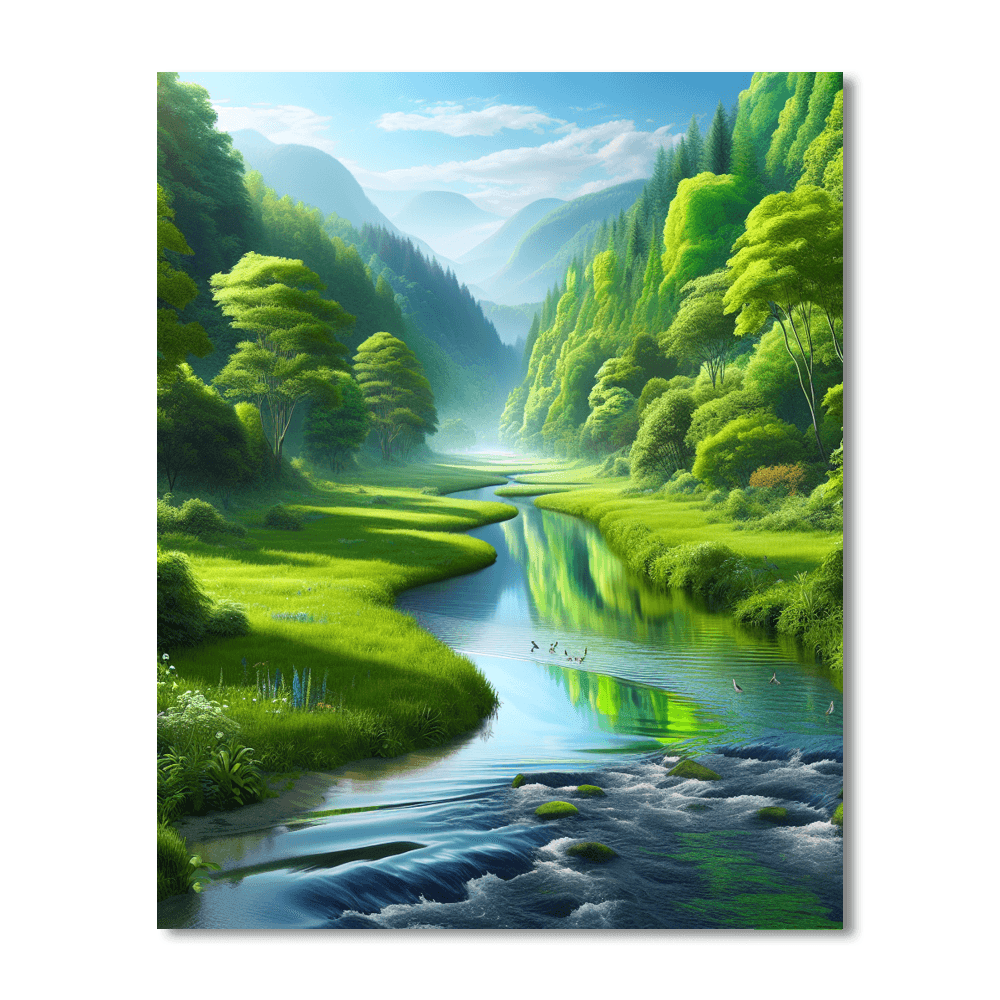 Quiet River Bend Paint By Numbers