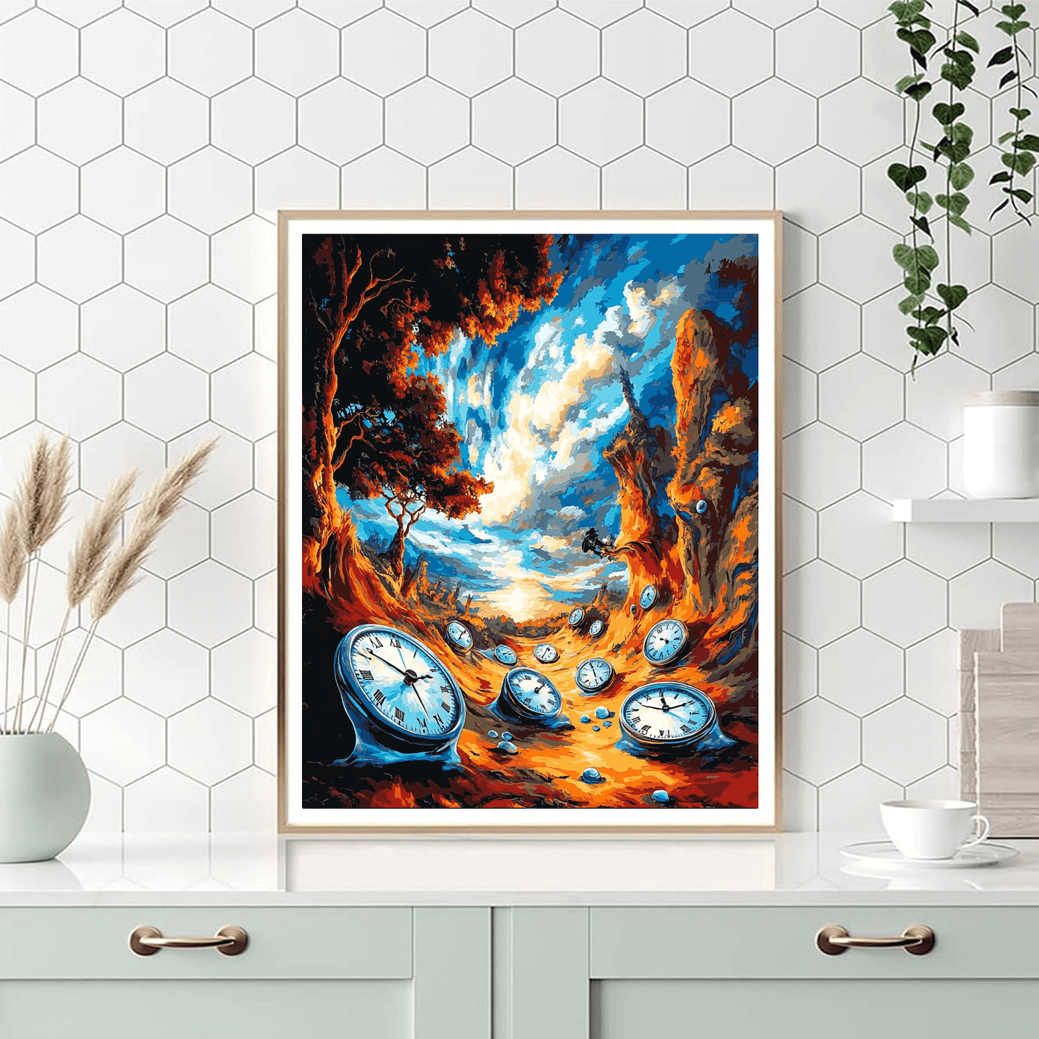 Salvador Dali Inspired Surreal Time's Mirage  Paint By Number