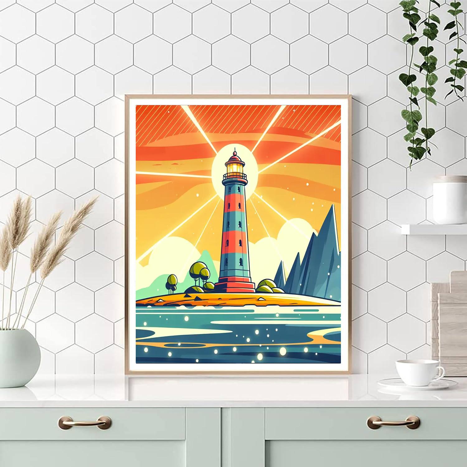 Luminous Lighthouse Lookout Painting Number Kit