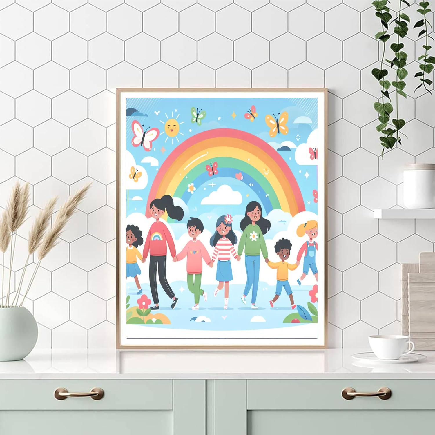 Bright Rainbow Journey DIY Paint By Numbers