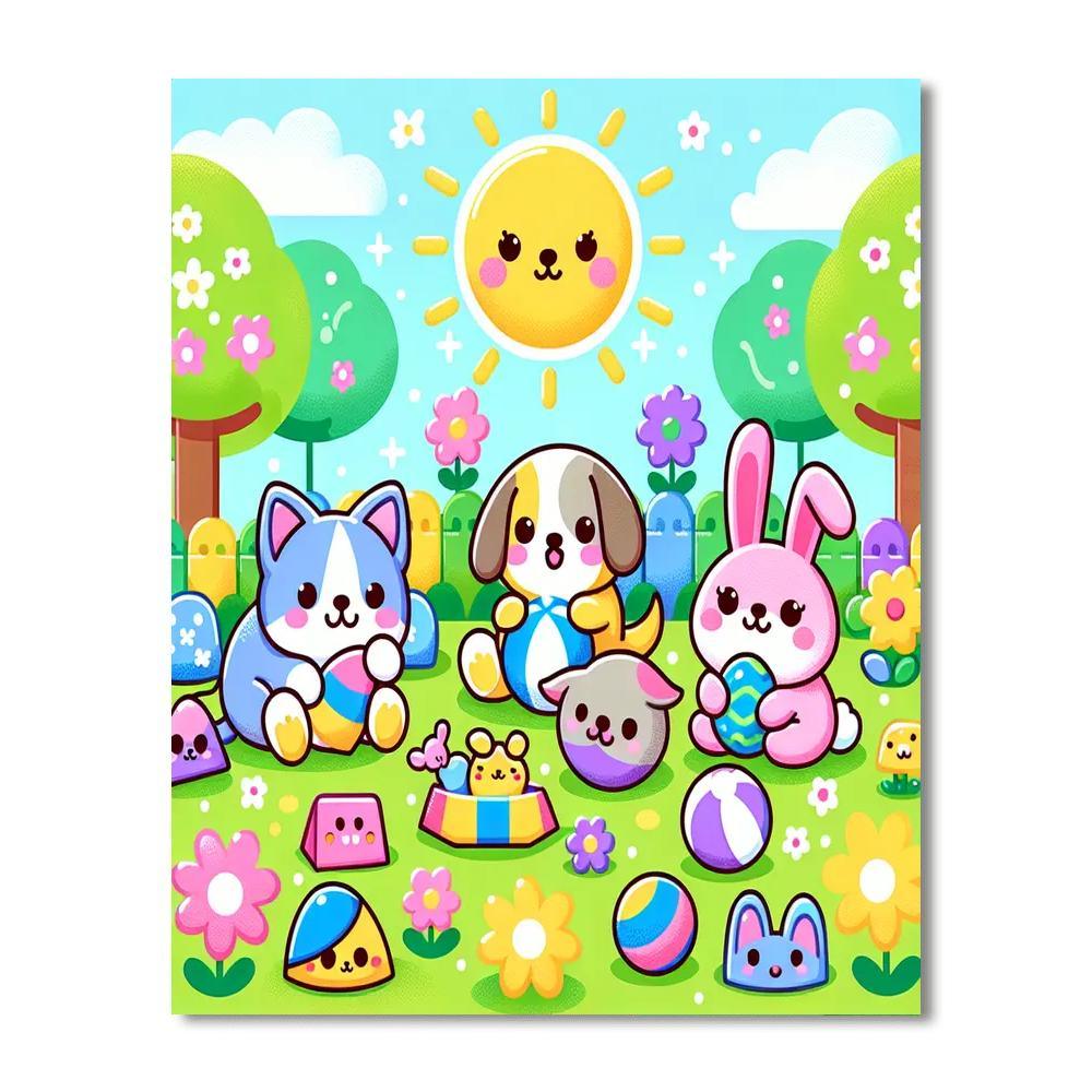 Joyful Pet Playdate Numbered Painting Kits