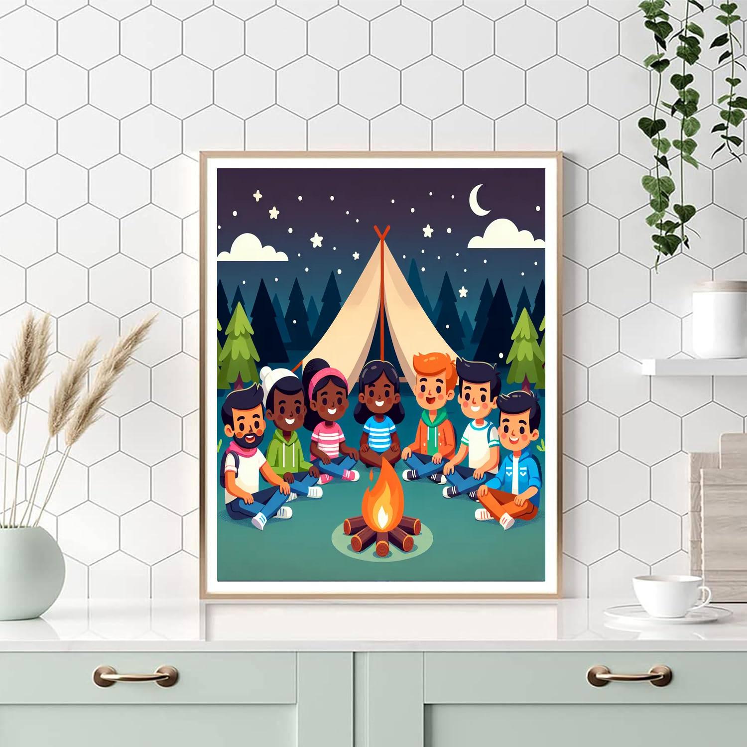 Cozy Camping Paint By Numbers Art