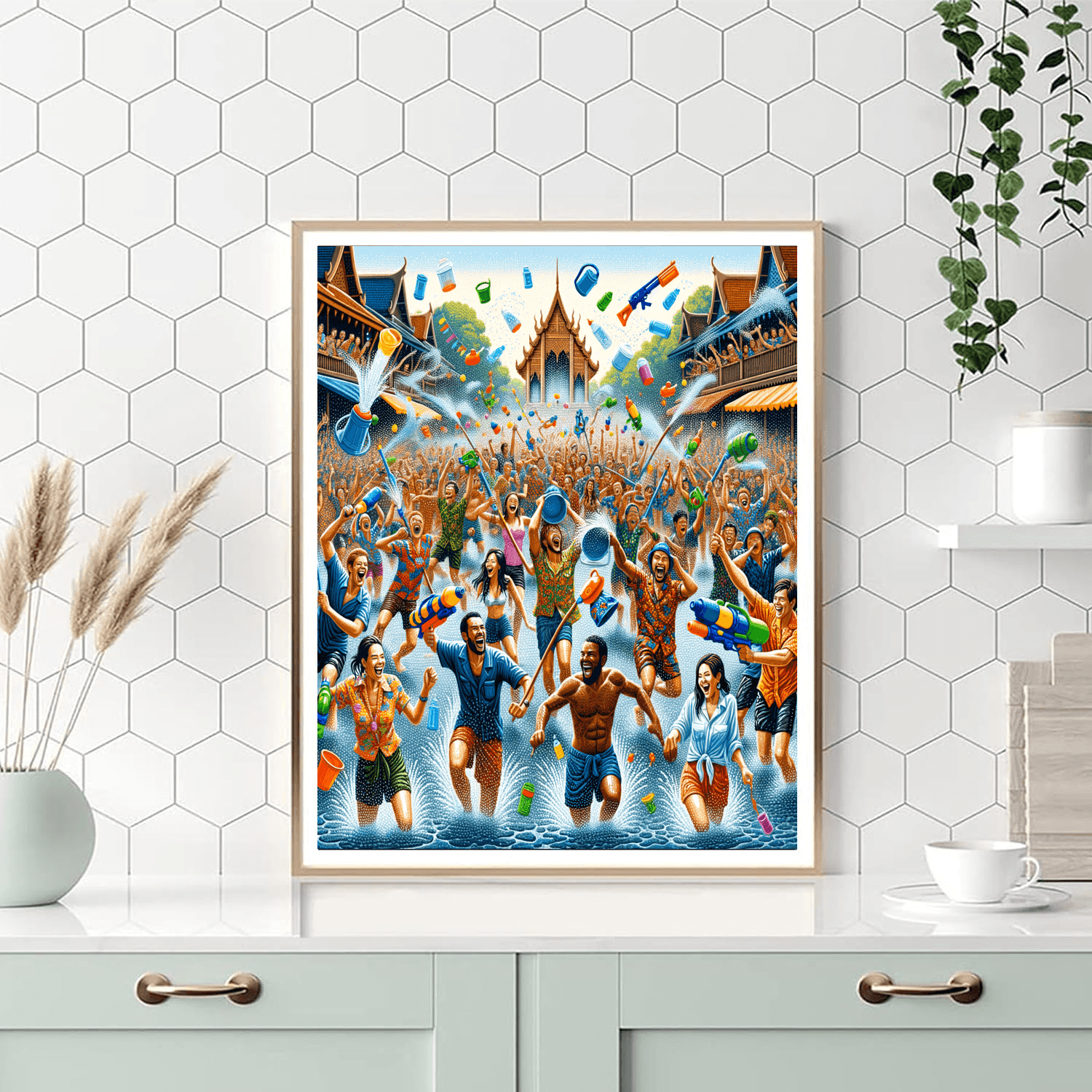 Songkran Water Festival - Chiang Mai, Thailand Paint By Number