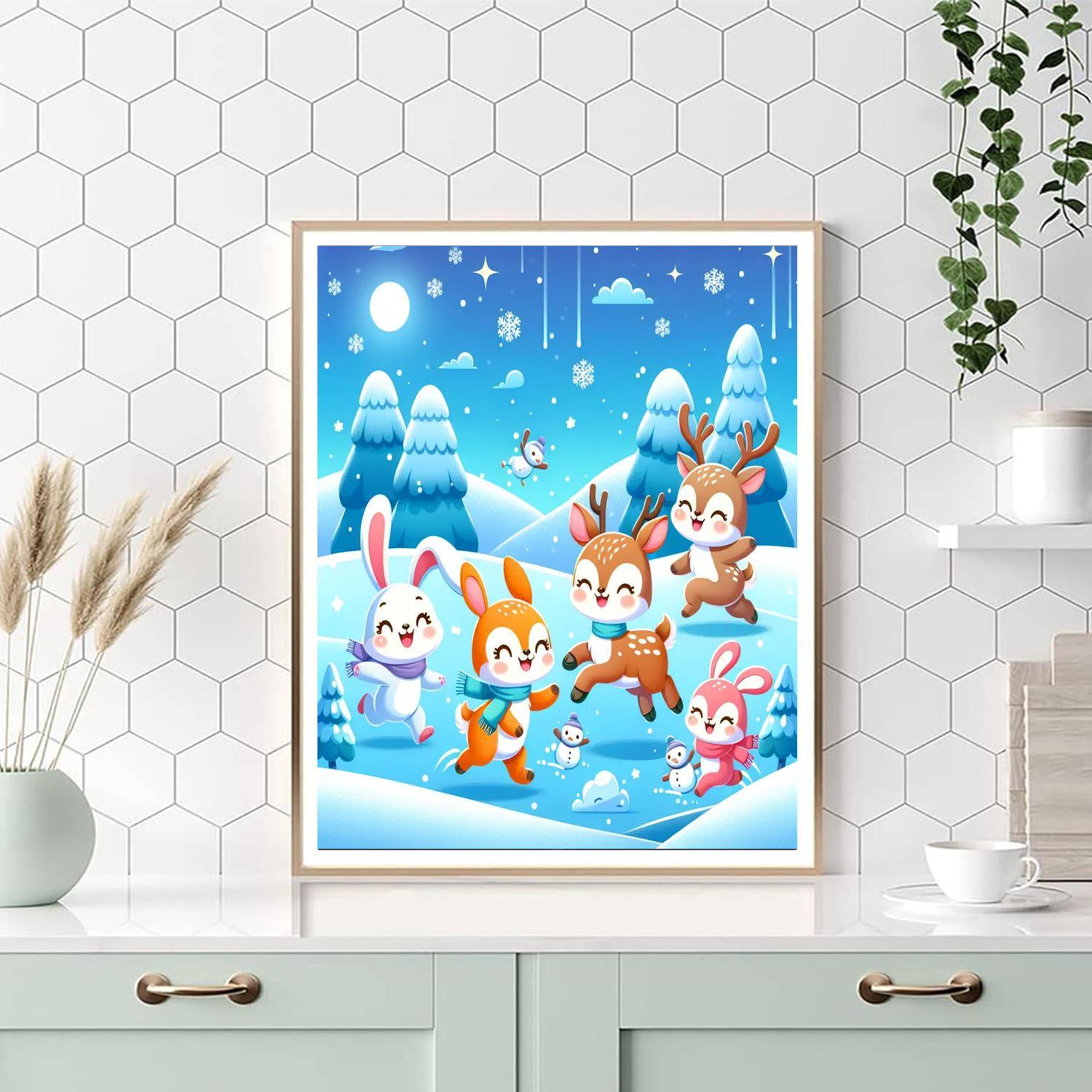 Winter Wonderland Animals Paint By Numbers