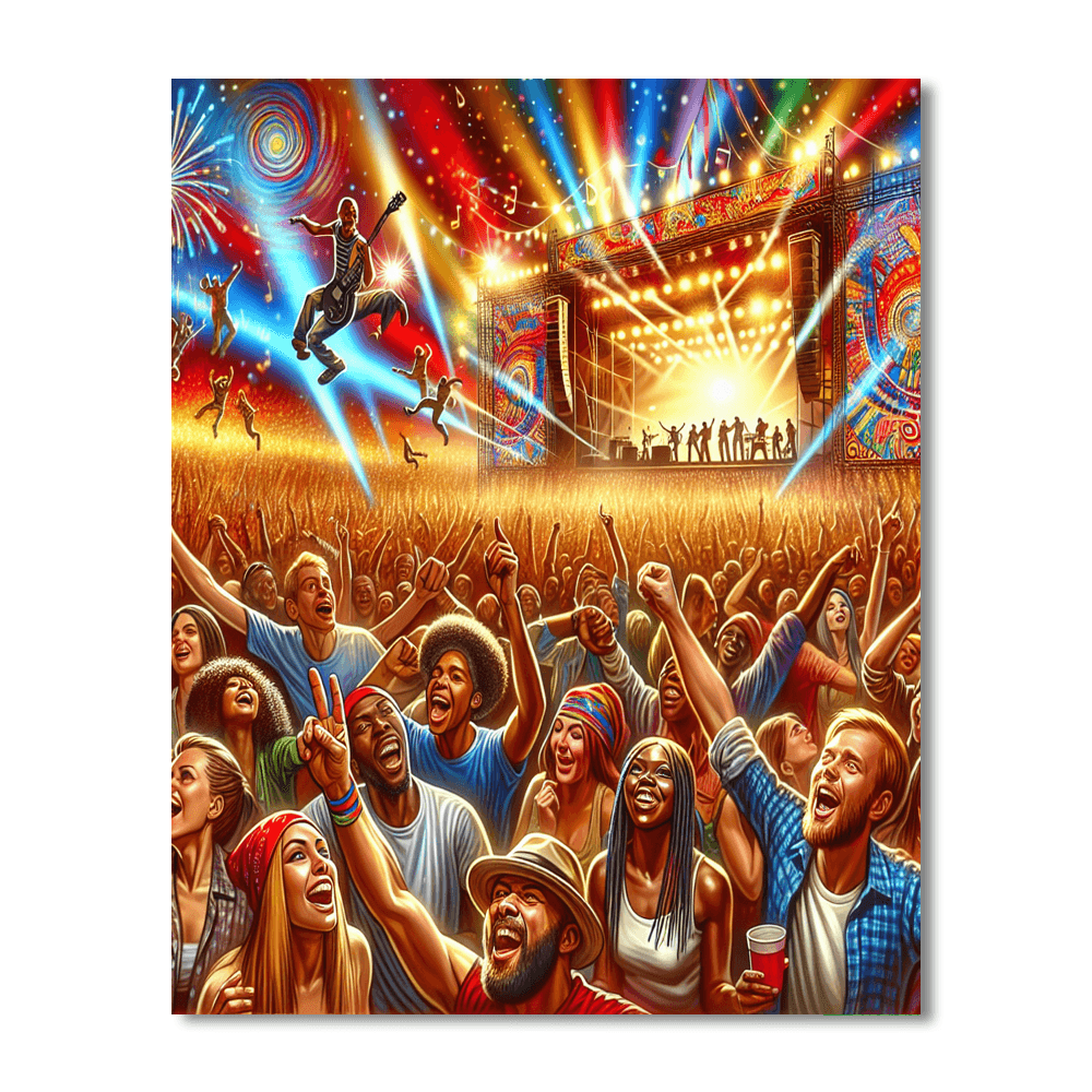 Energetic Music Festival Paint By Numbers Art