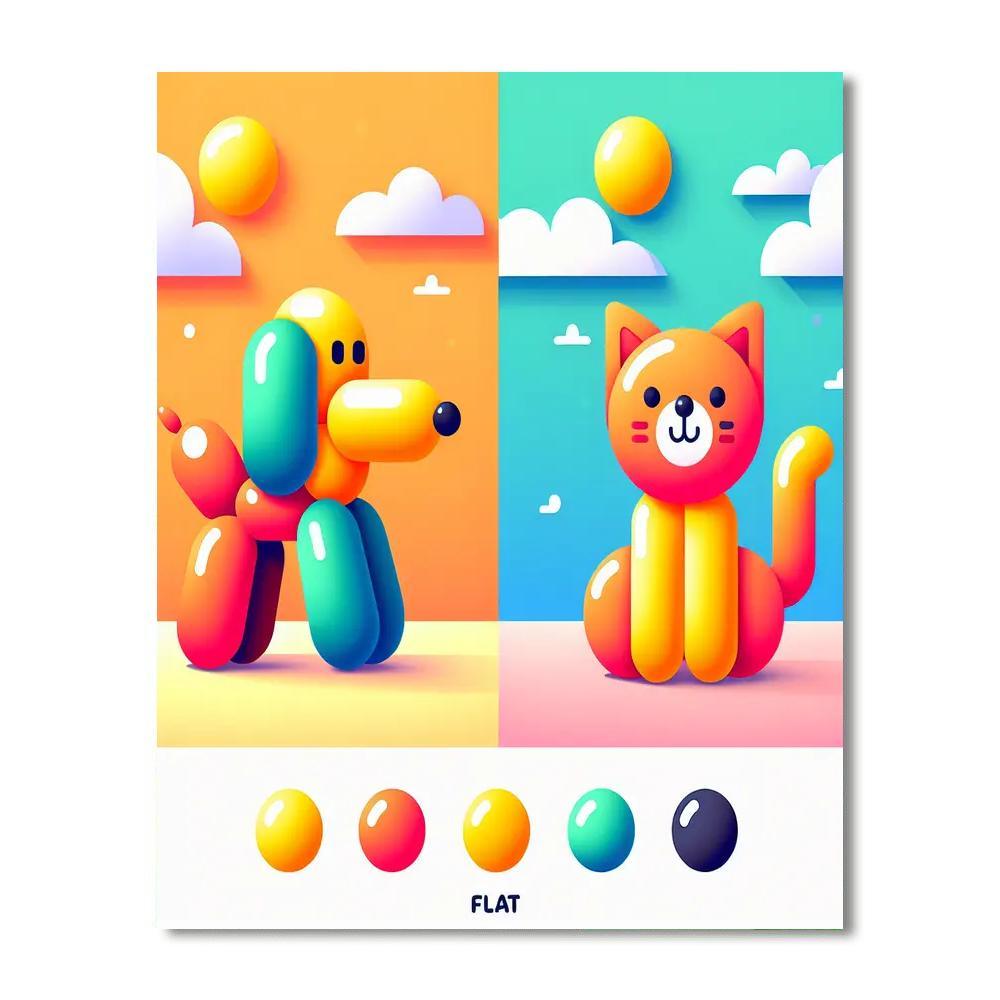 Bouncy Balloon Animals Painting By Numbers Kit