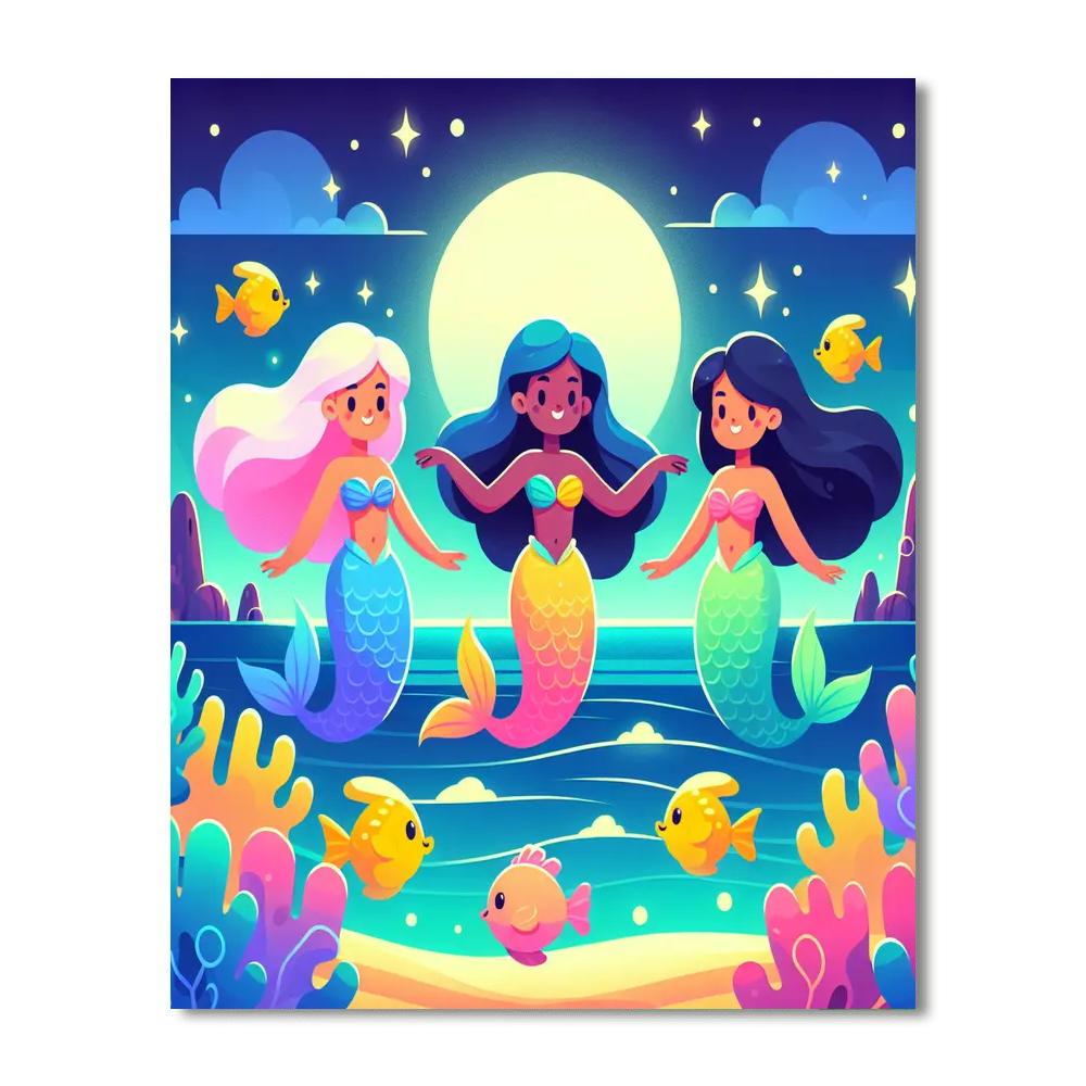 Moonlit Magical Mermaid Dance Paint By Numbers