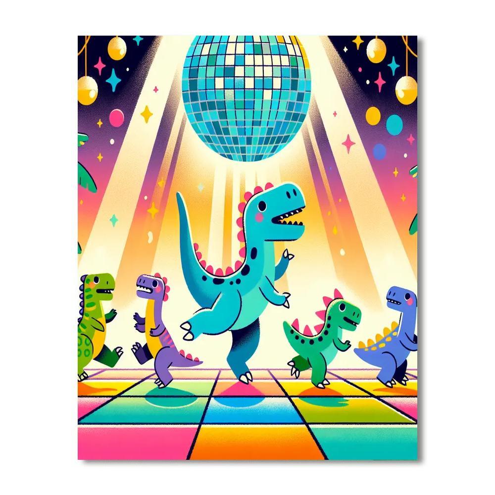 Dazzling Dinosaur Disco Paint By Number