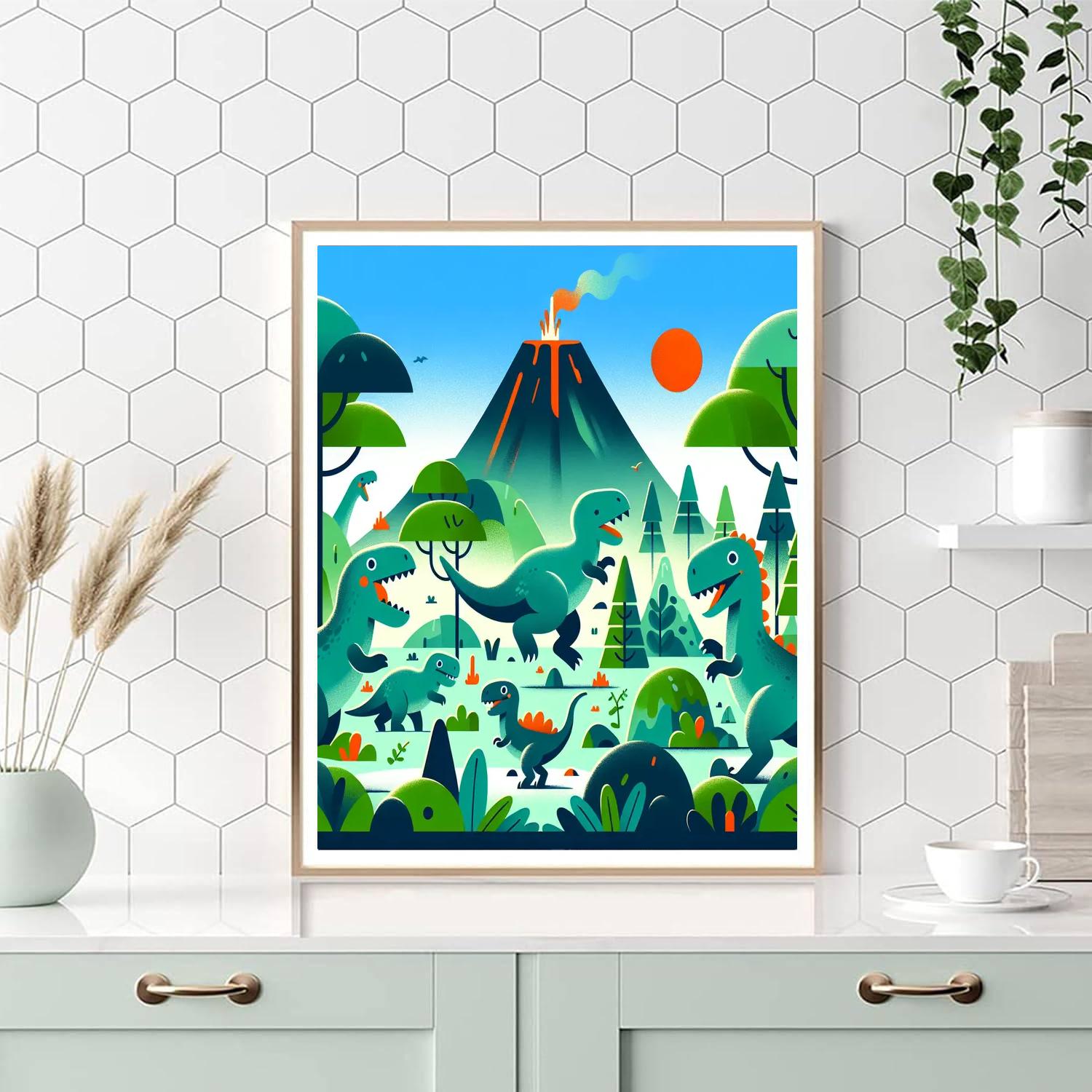 Jurassic Journey Number Painting