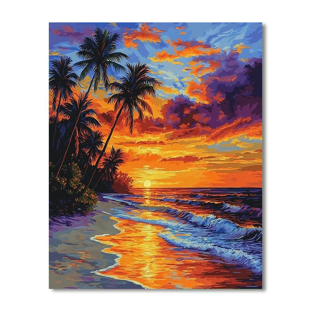 Paul Gauguin Inspired Vibrant Tropical Beach Sunset  Paint By Numbers Kits