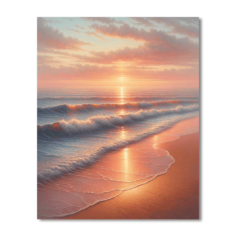 Twilight At The Beach Number Painting