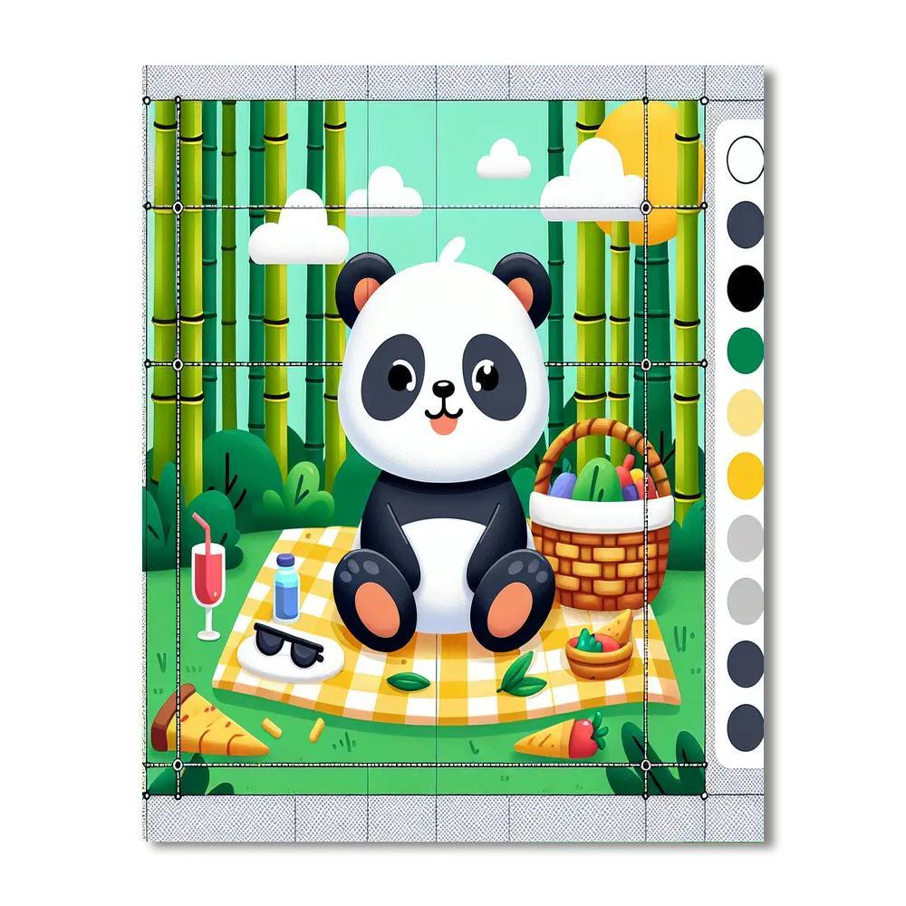 Cozy Panda Picnic Painting By Numbers Kit
