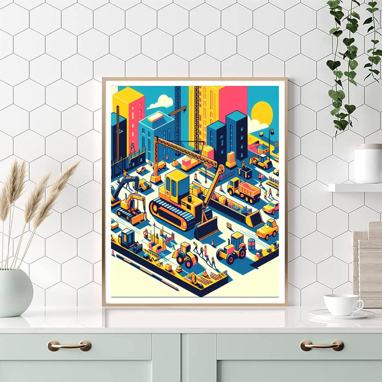 Construction Crew Capers Paint By Color