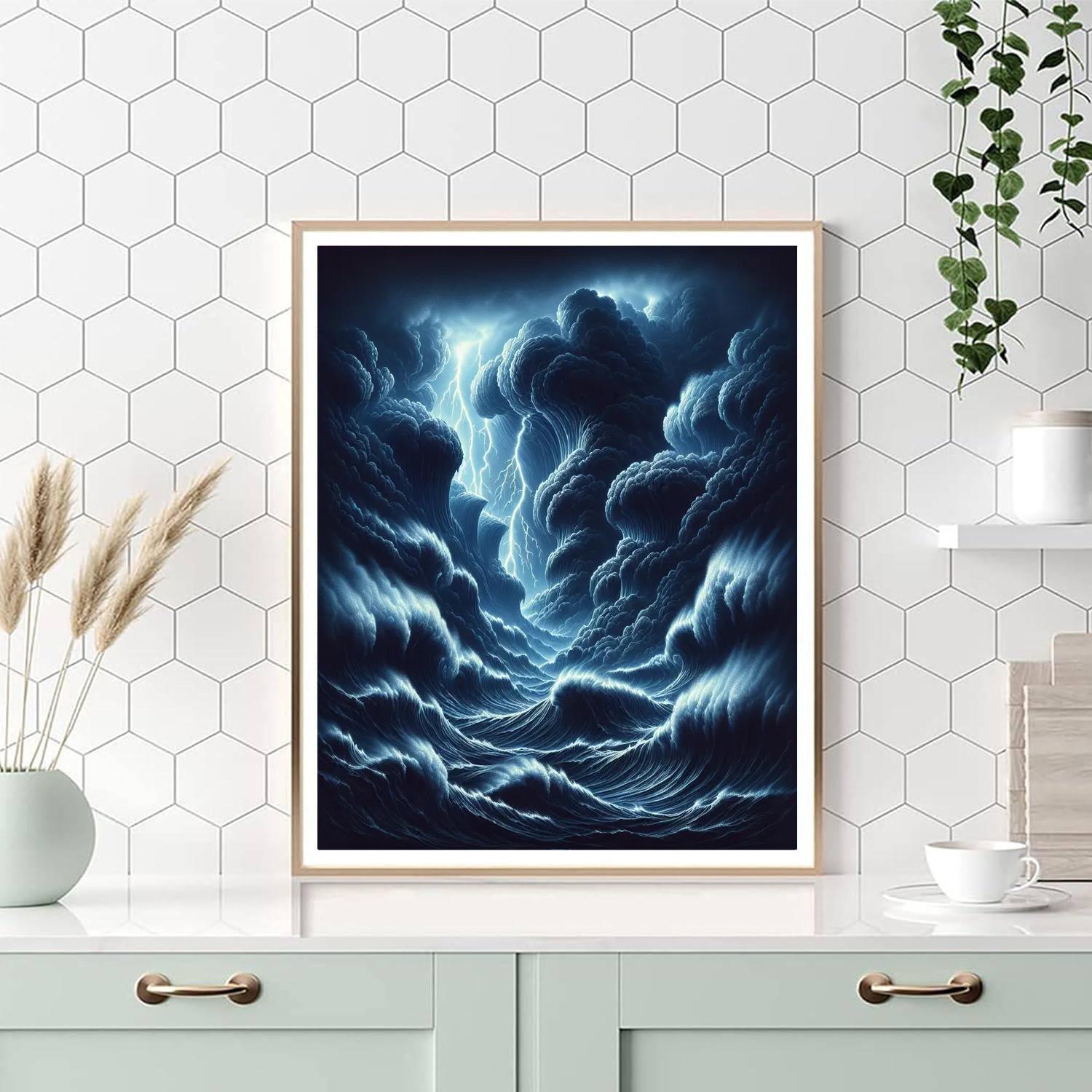 Dramatic Stormy Seascape Painting Number Kit