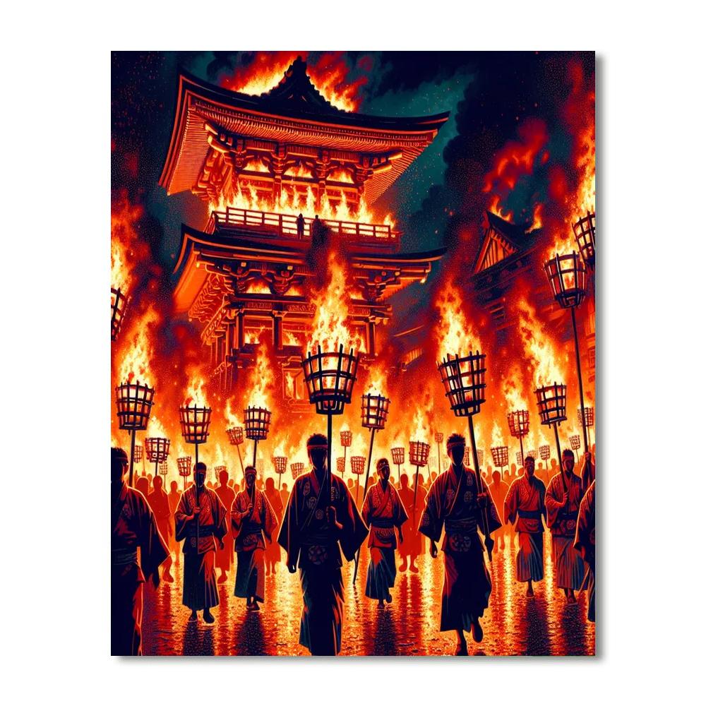 Noto Peninsula Fire Festival - Japan Paint By Numbers Art