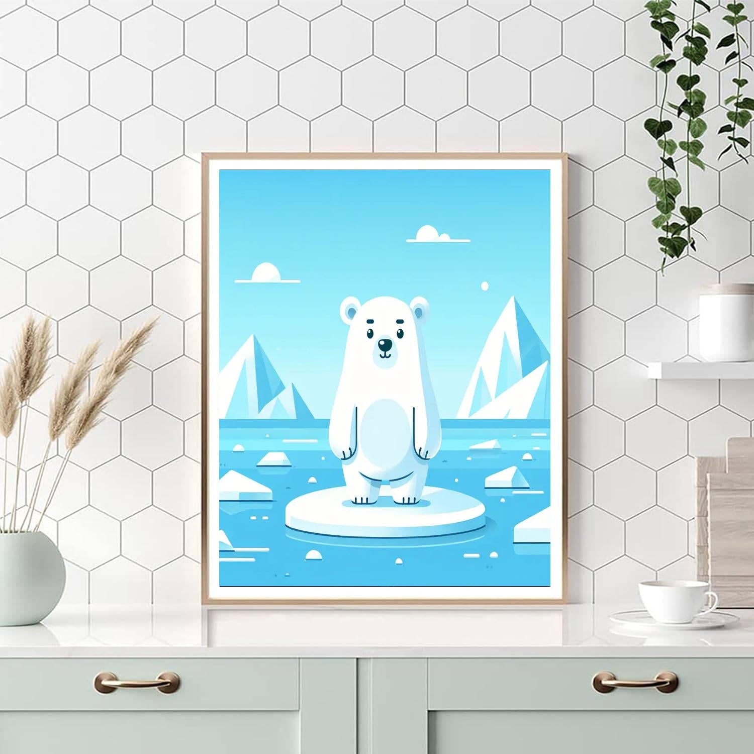 Brave Polar Bear Expedition Paint By Numbers Art