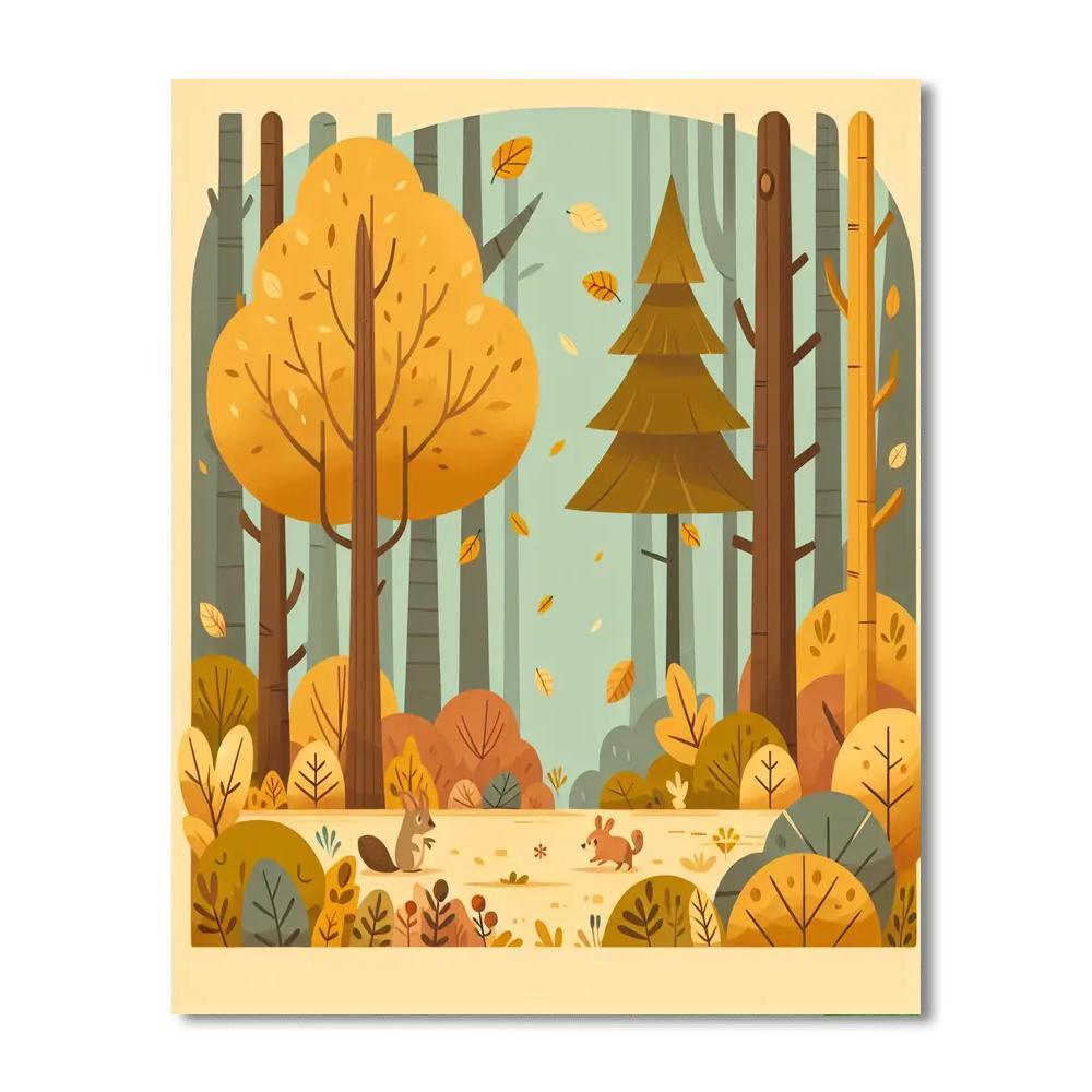 Autumn Woodland Walk Painting By Numbers Kit