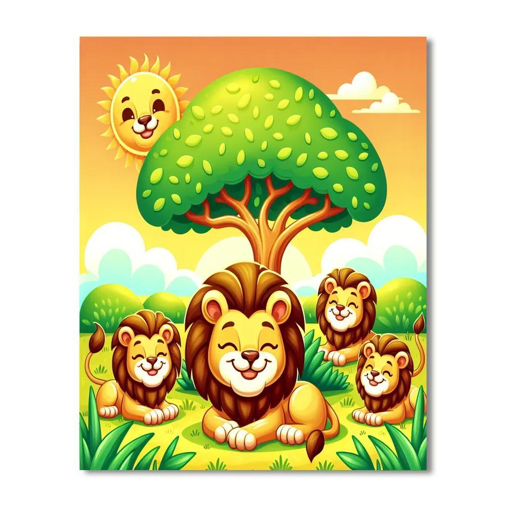 Lively Lions Number Painting