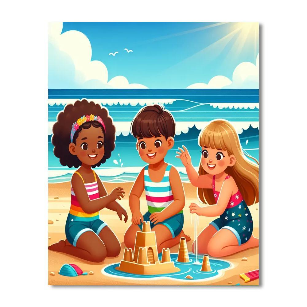 Fun At The Beach DIY Paint By Numbers