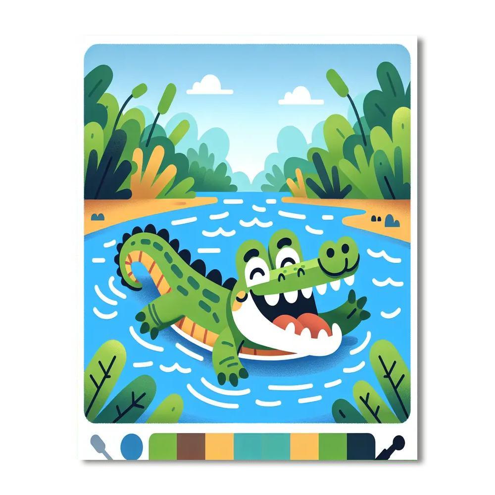 Snappy Crocodile River Painting By Numbers Kit