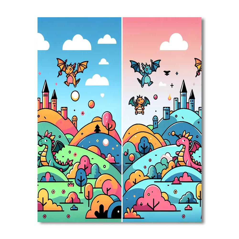 Magic Dragon Land Numbered Painting Kits