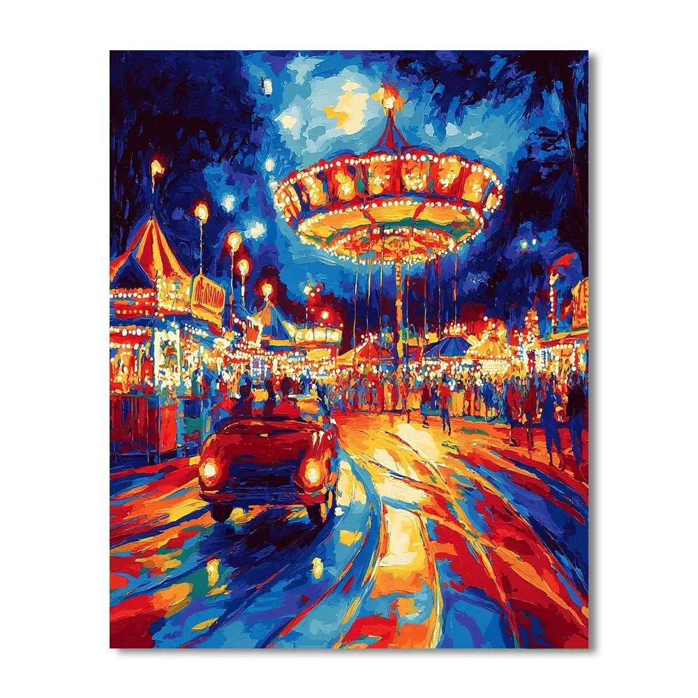 Vlaminck Inspired Whirling Carnival Night  Paint By Numbers