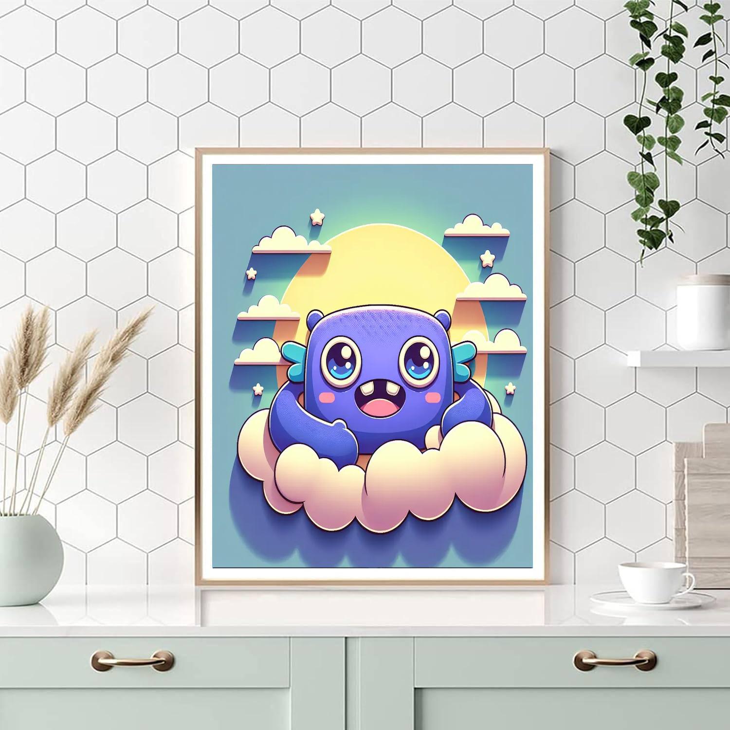 Cuddly Monster Pillow DIY Paint By Numbers