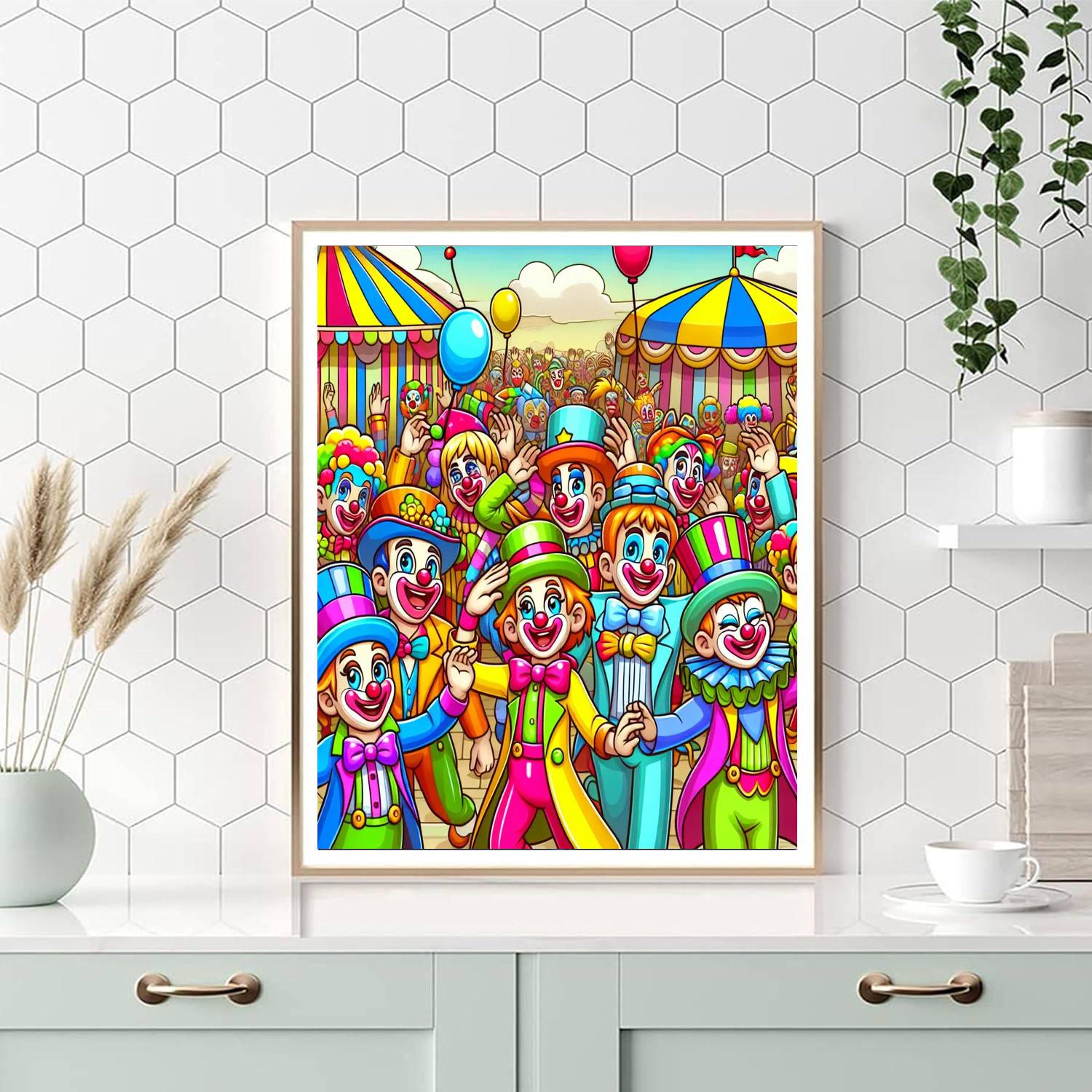 Circus Clown Parade Paint By Numbers Art