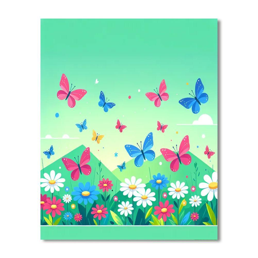 Bright Butterflies Paint By Numbers Art