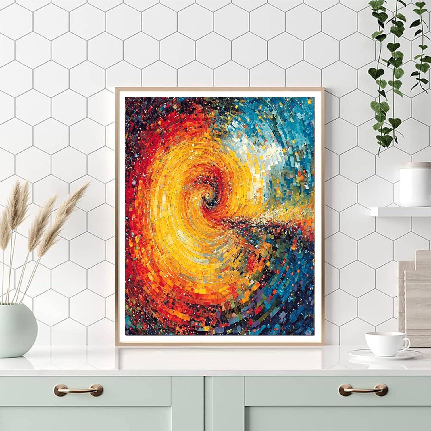 Georges Seurat Inspired Chromatic Vortex  Paint By Numbers Art