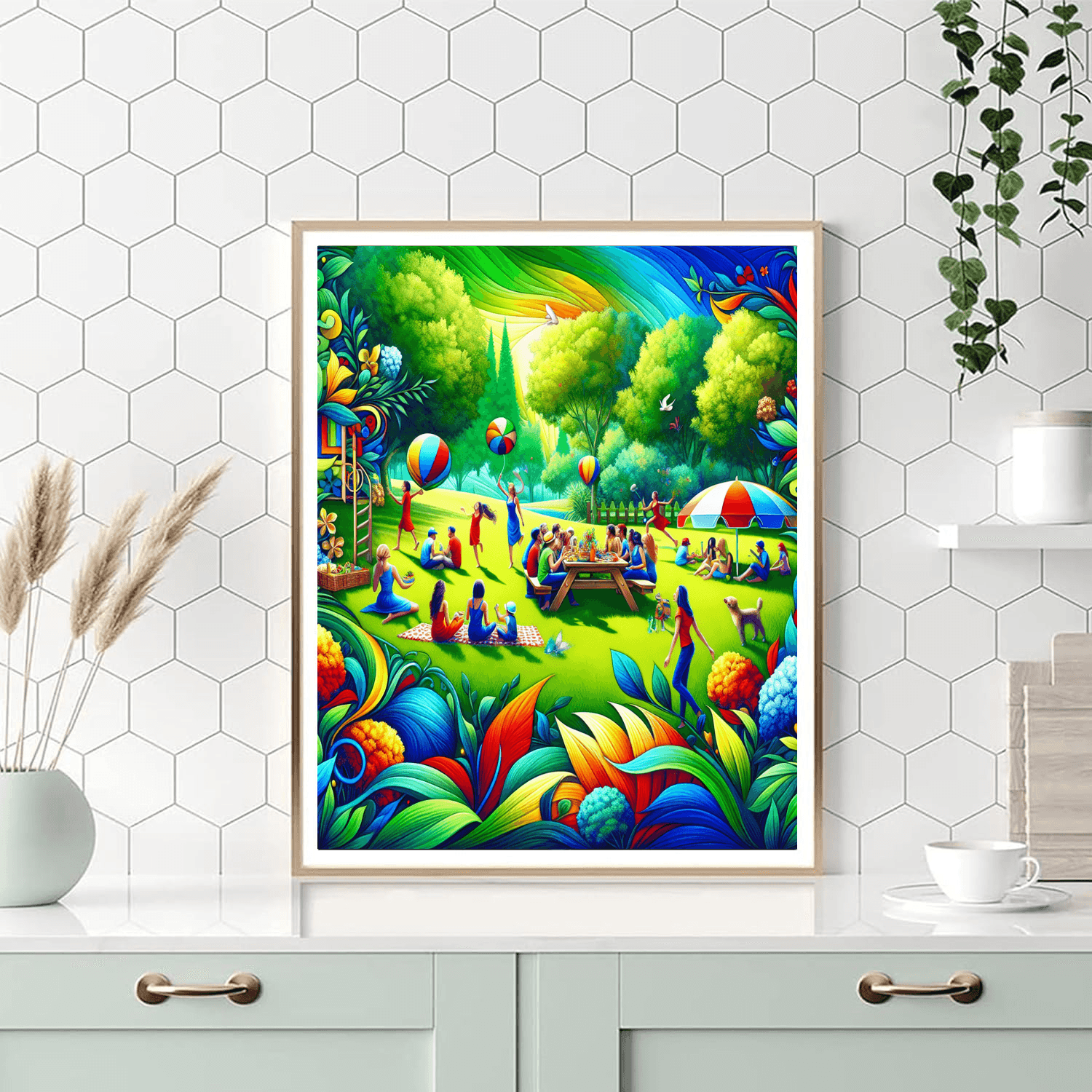 Breezy Picnic In The Park Number Painting