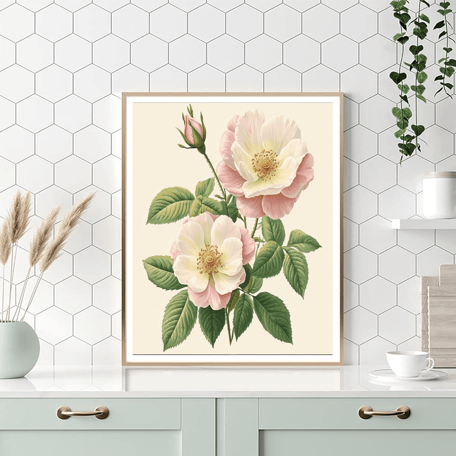 Pierre-Joseph Redouté Inspired Vintage Botanical Study  Paint By Color