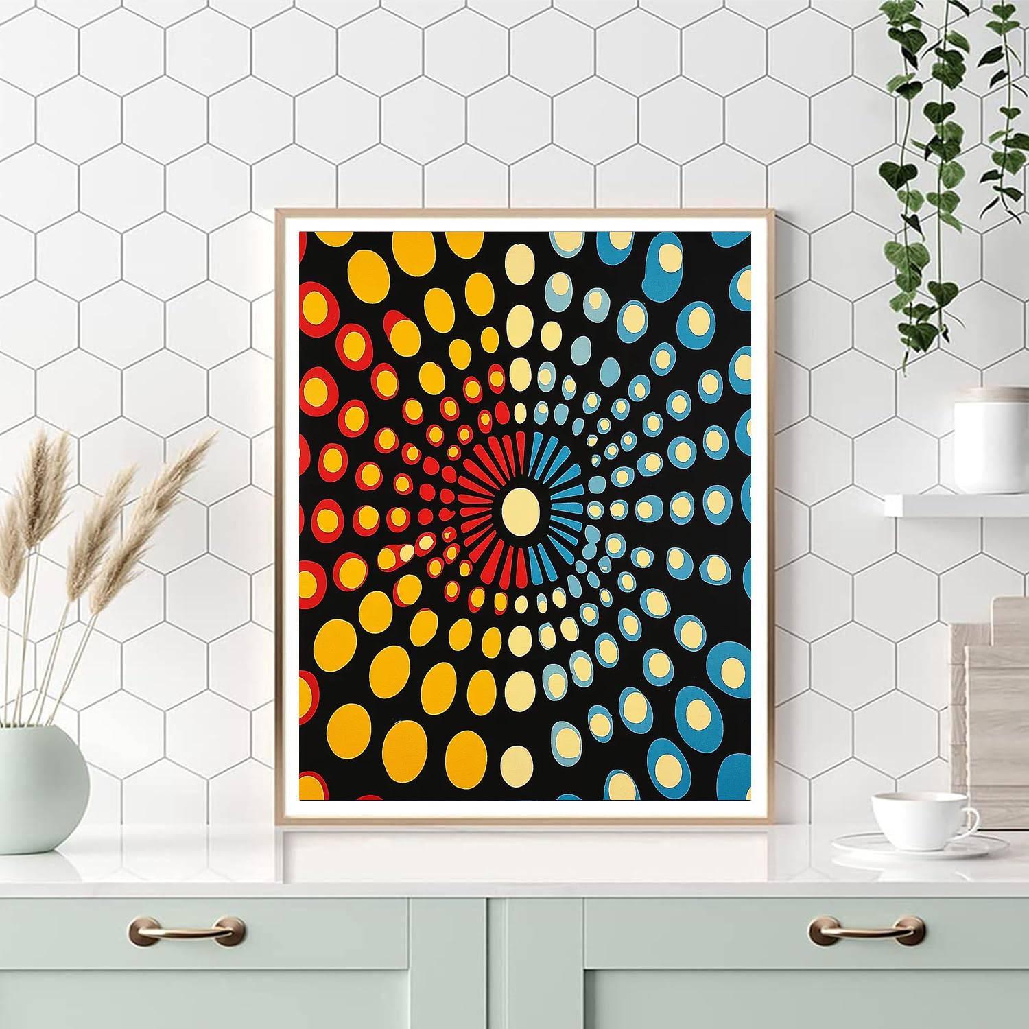 Yayoi Kusama Inspired Vibrant Echoes Of Infinity  Paint By Number