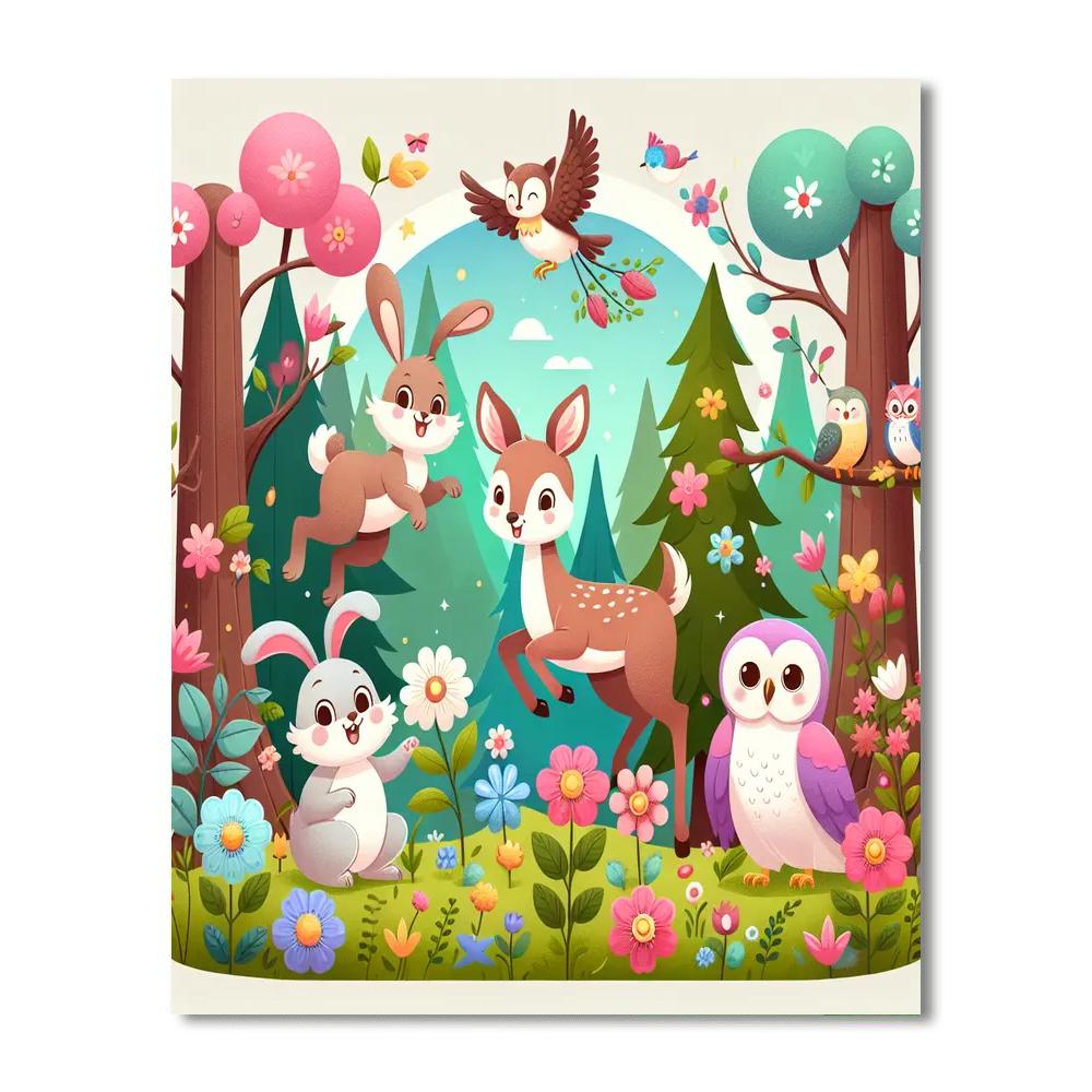 Charming Fantasy Forest Paint By Numbers Art