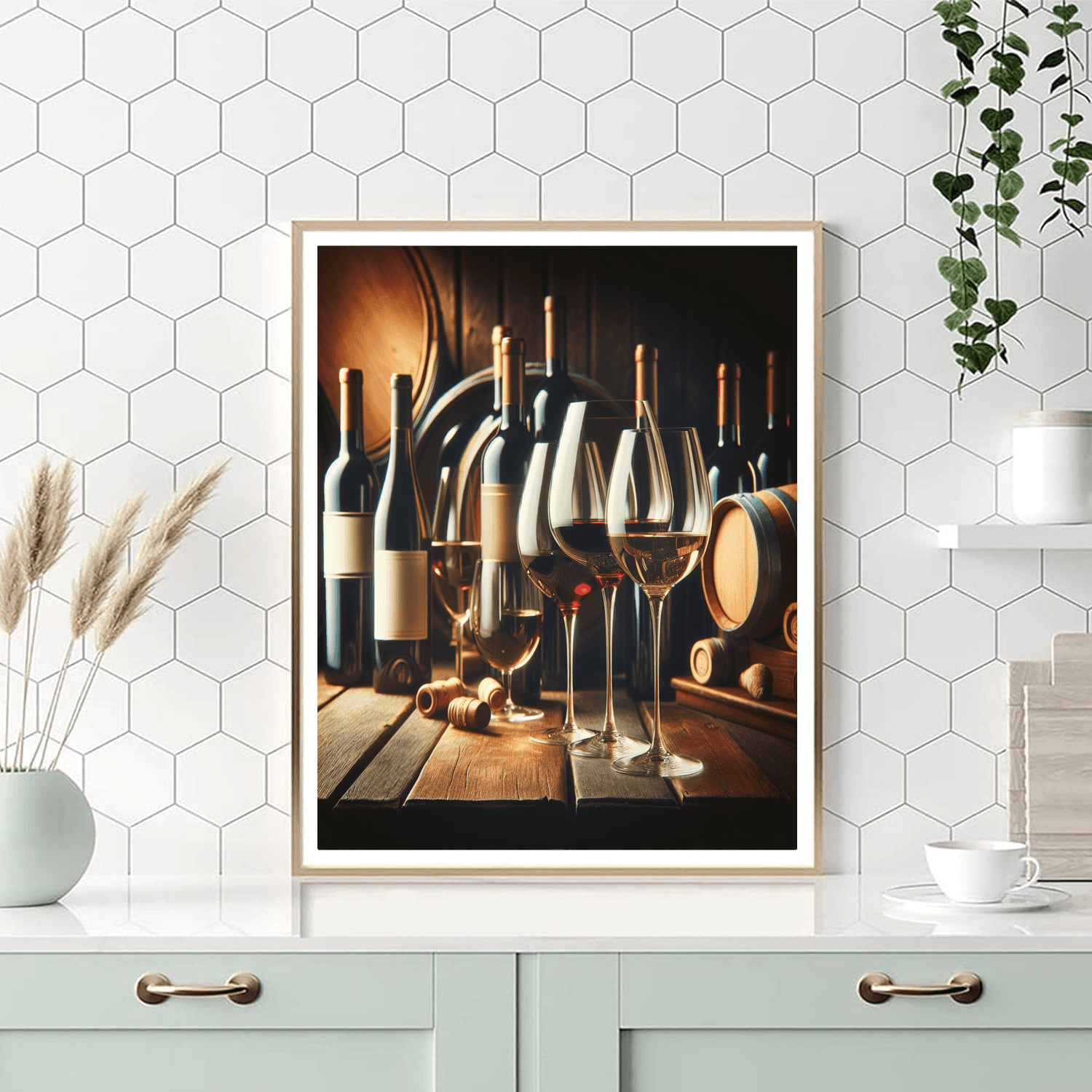 Sophisticated Wine Tasting Number Painting