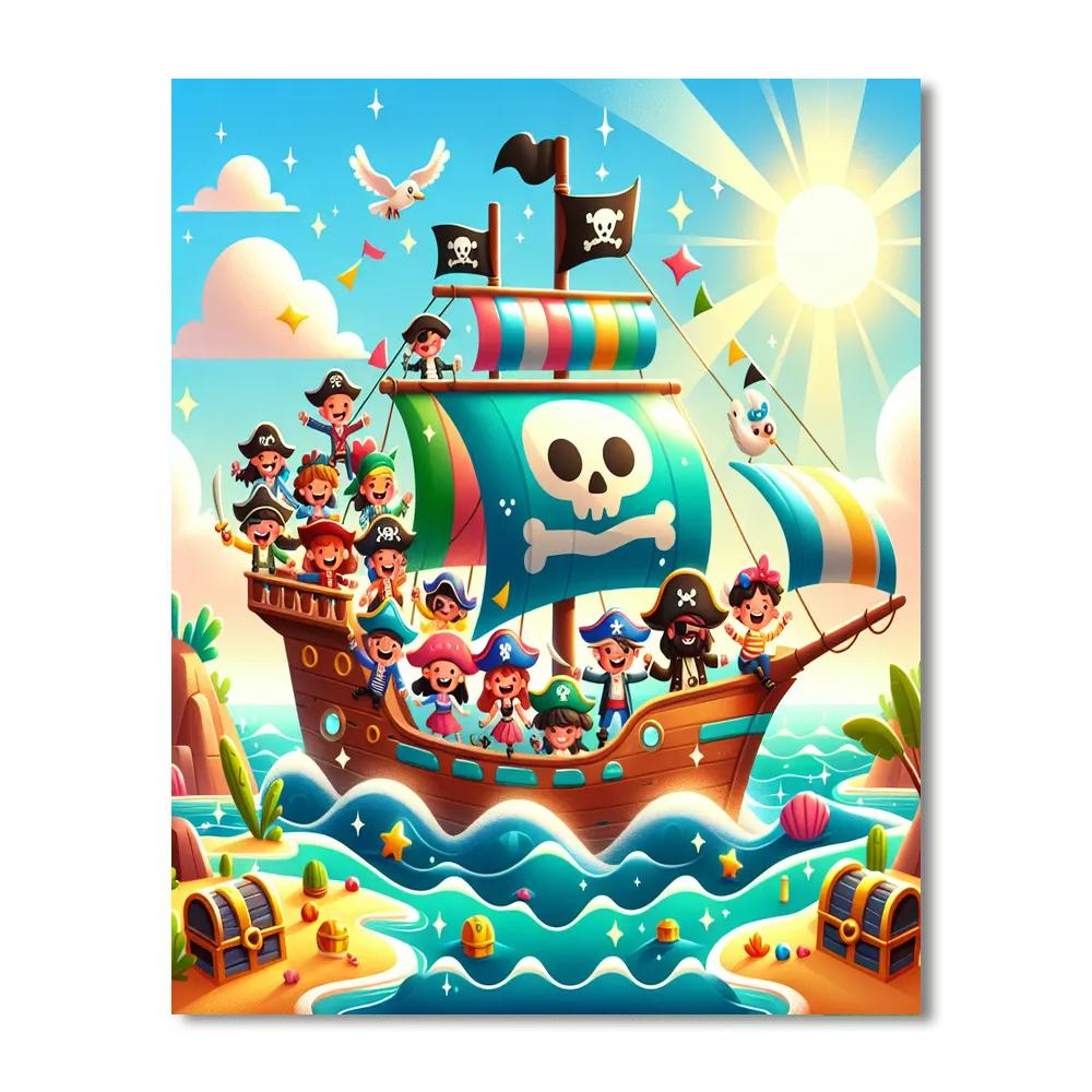 Adventurous Pirates At Sea DIY Paint By Numbers