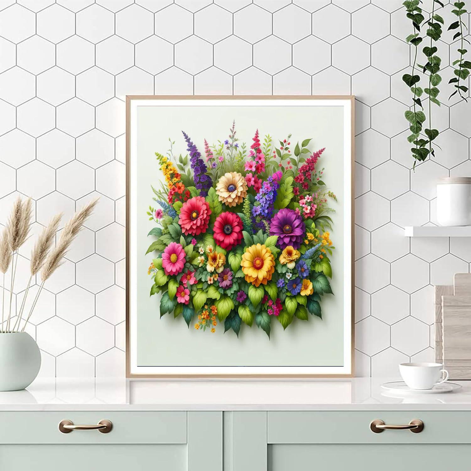 Elegant Floral Medley Painting Number Kit