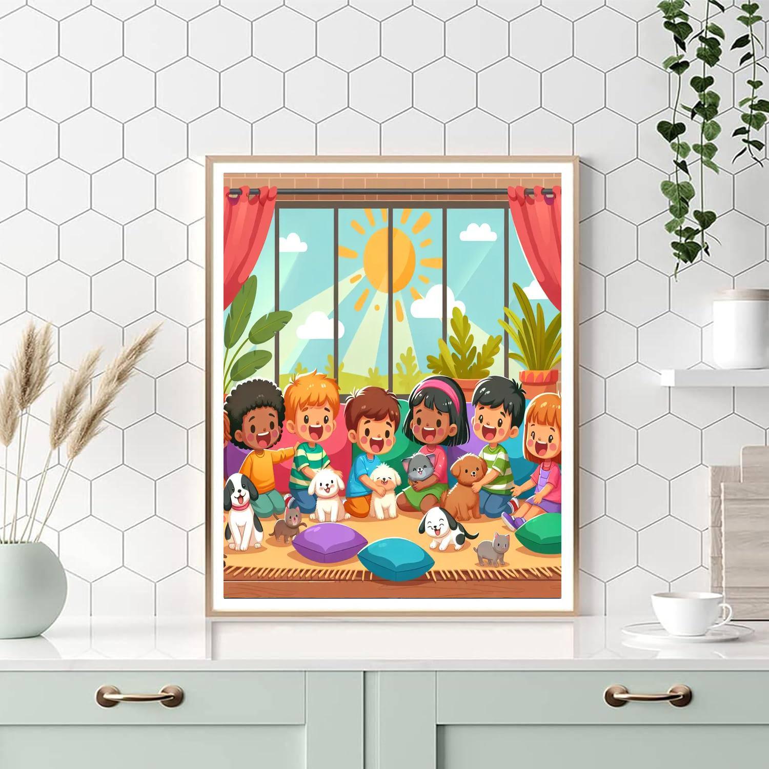 Cuddly Creatures' Hideout Paint By Number