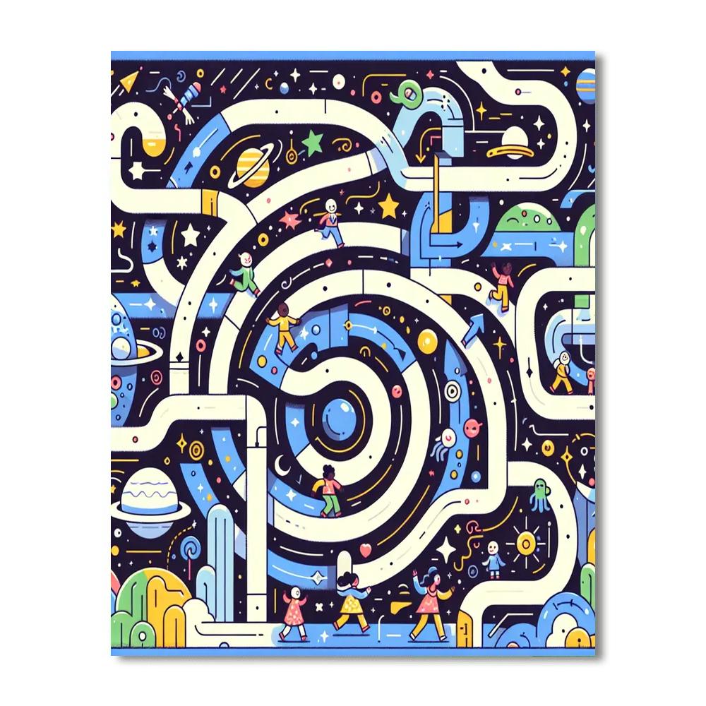 Galaxy Maze Challenge DIY Paint By Numbers