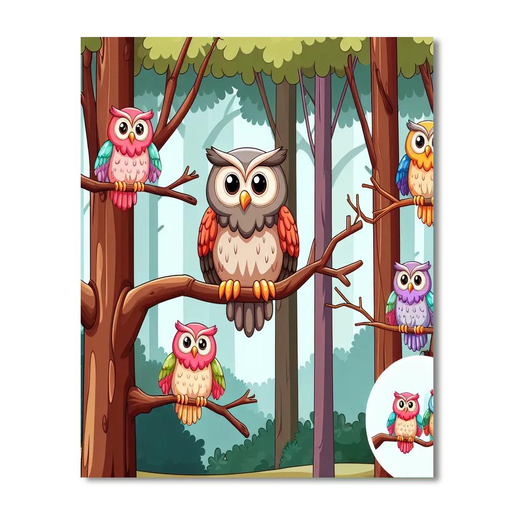 Artistic Owl Sanctuary DIY Paint By Numbers