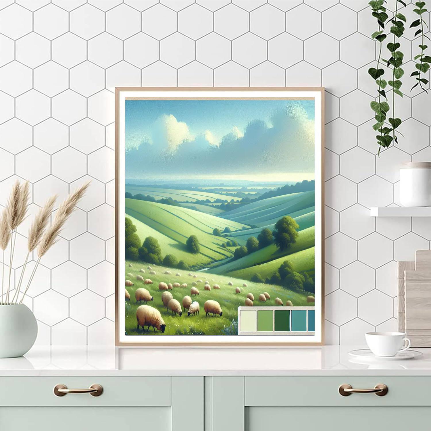 Idyllic Pastoral Landscape DIY Paint By Numbers