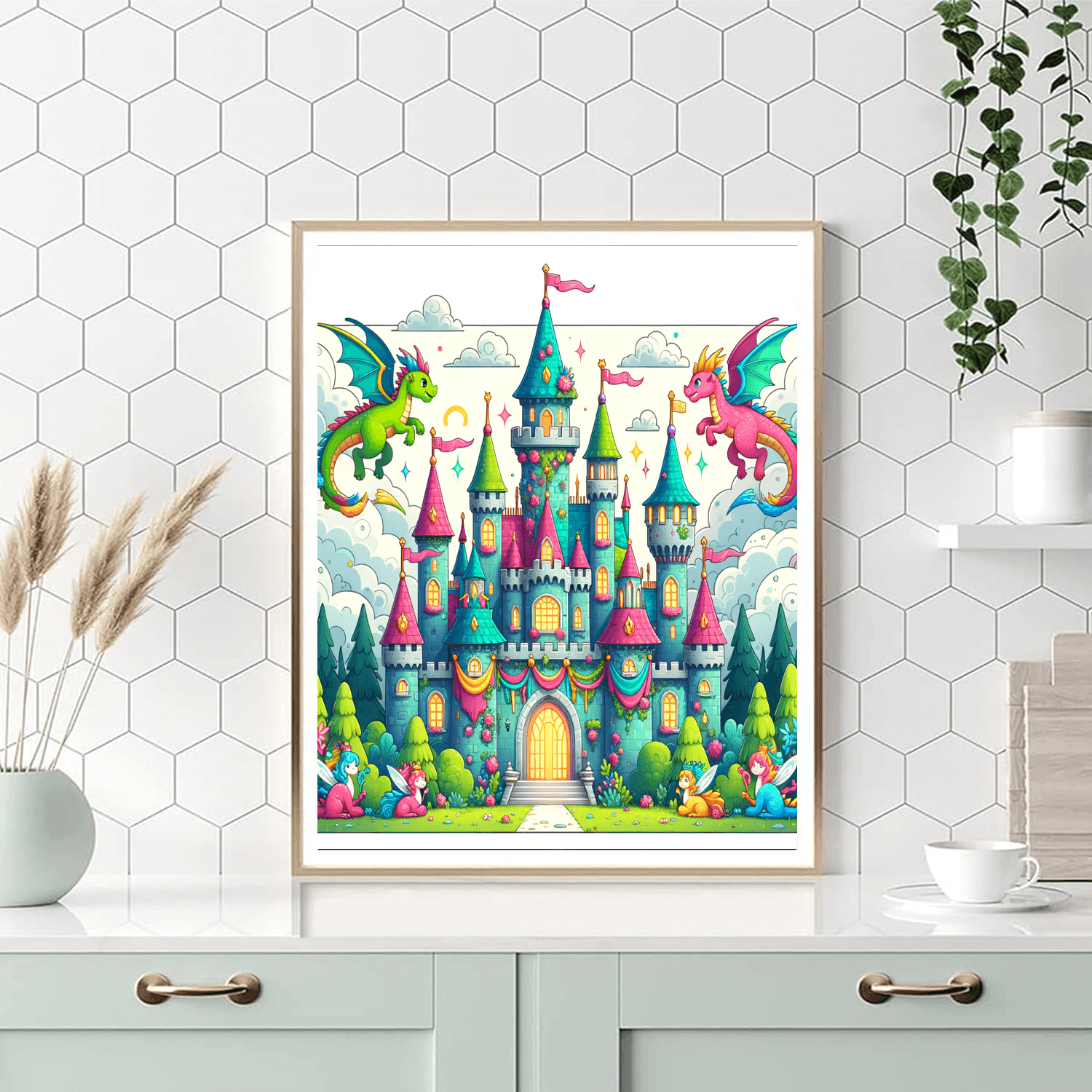 Colorful Fantasy Castle Painting By Numbers Kit