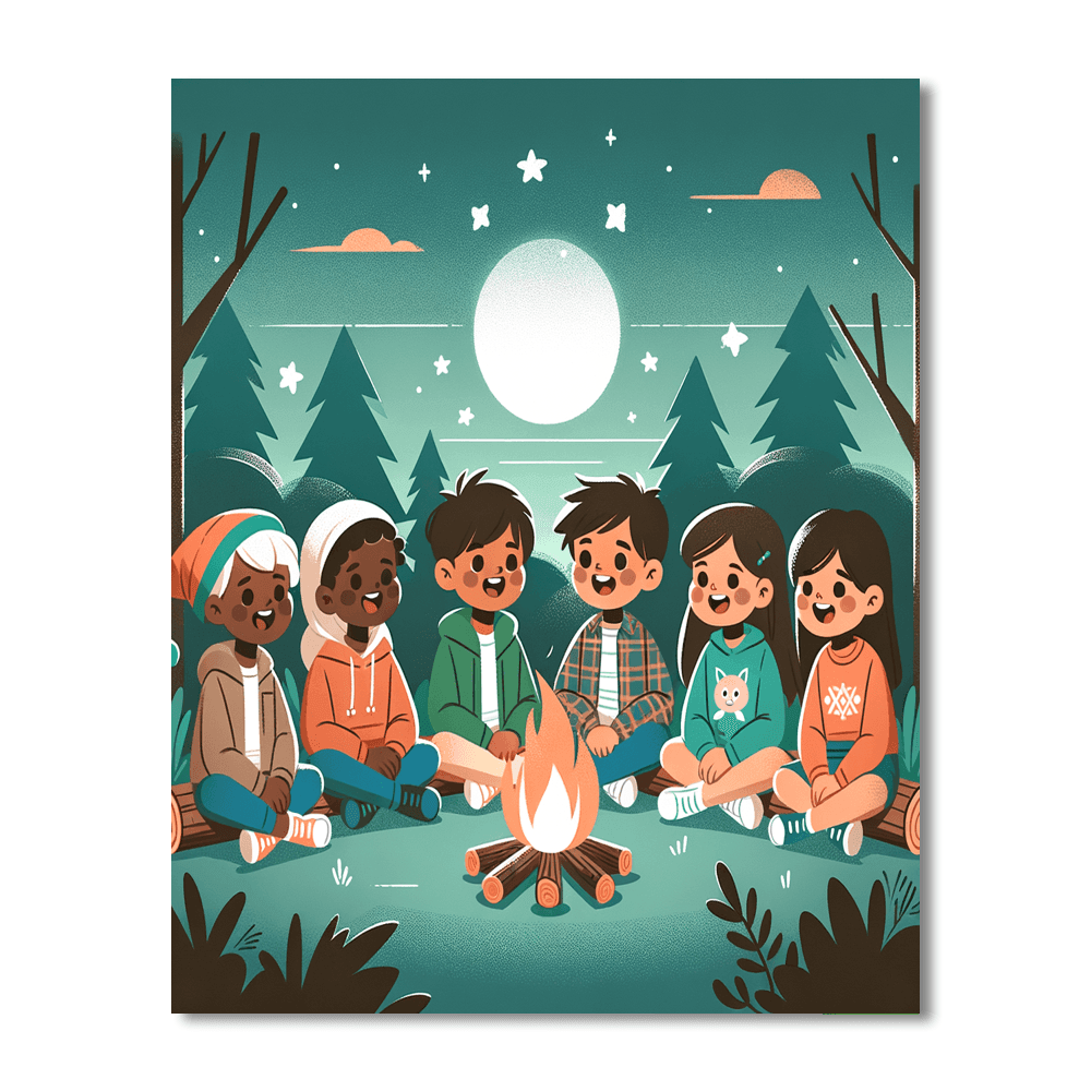 Forest Campfire Stories Painting By Numbers Kit