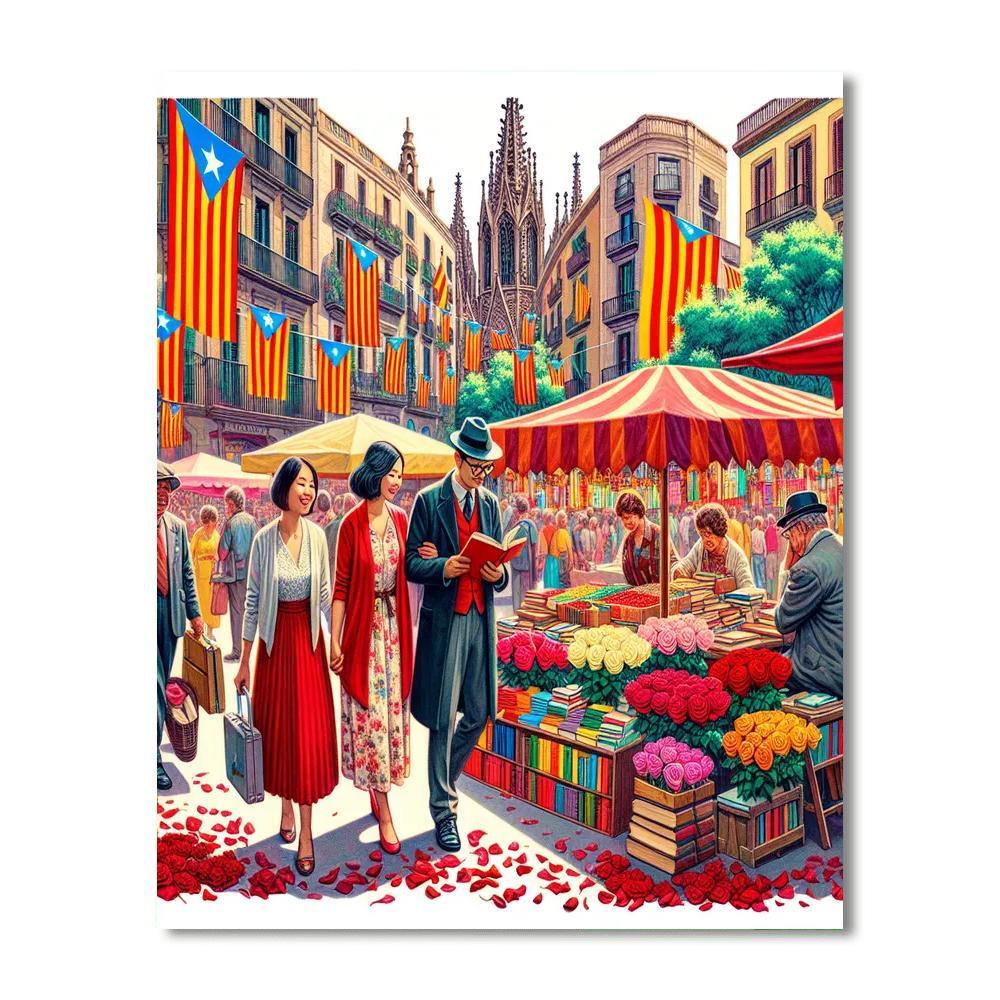 Día De San Jordi - Barcelona, Spain Numbered Painting Kits