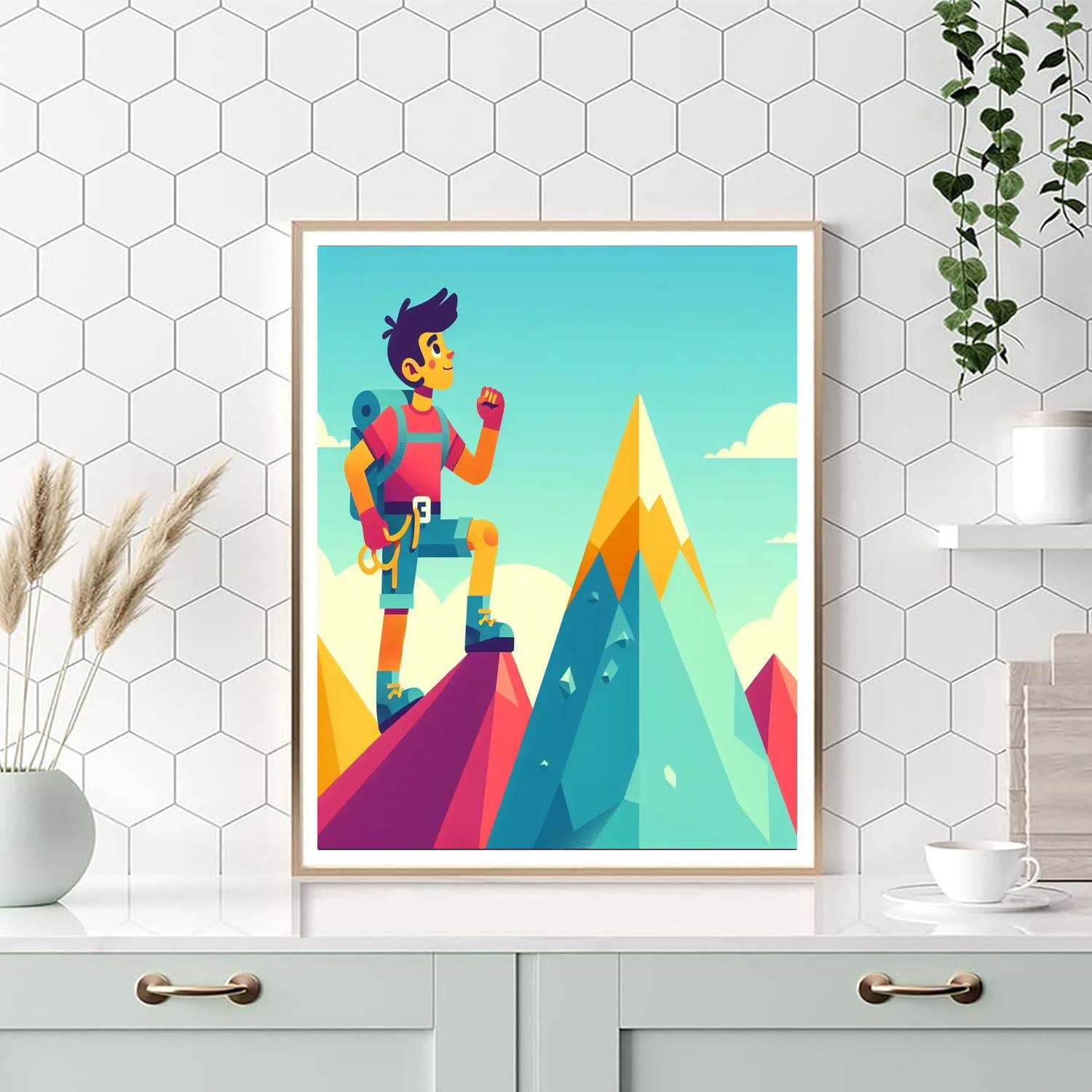Mountain Climber's Adventure Numbered Painting Kits
