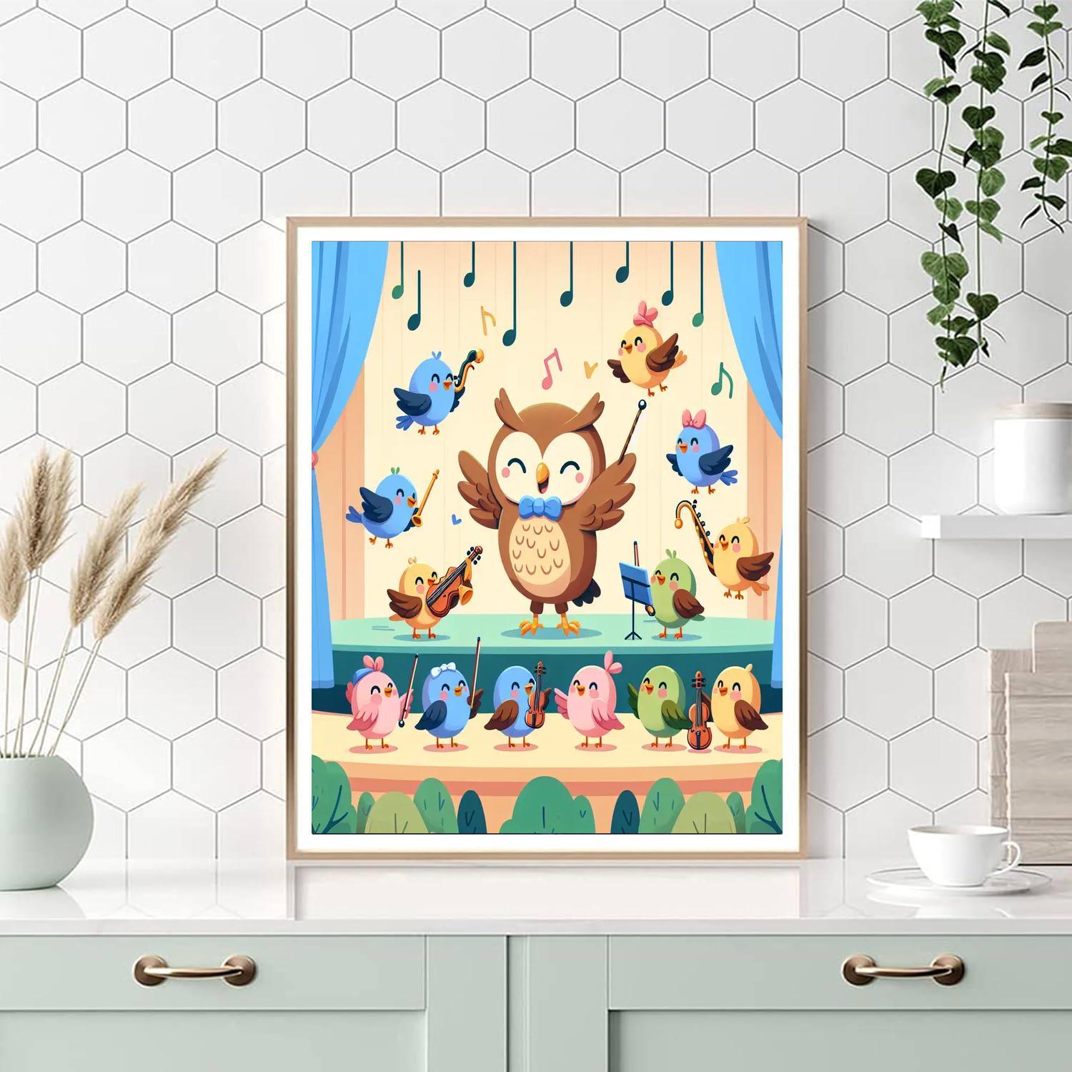 Musical Owl Orchestra Painting Number Kit