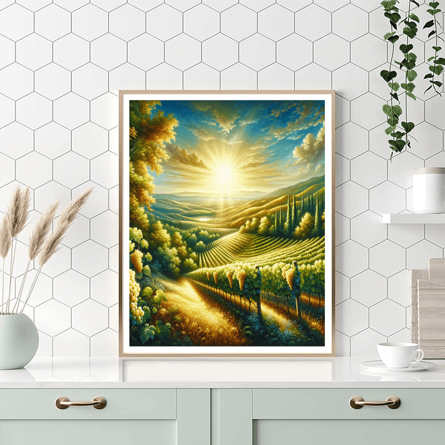 Golden Vineyard Vista Paint By Color