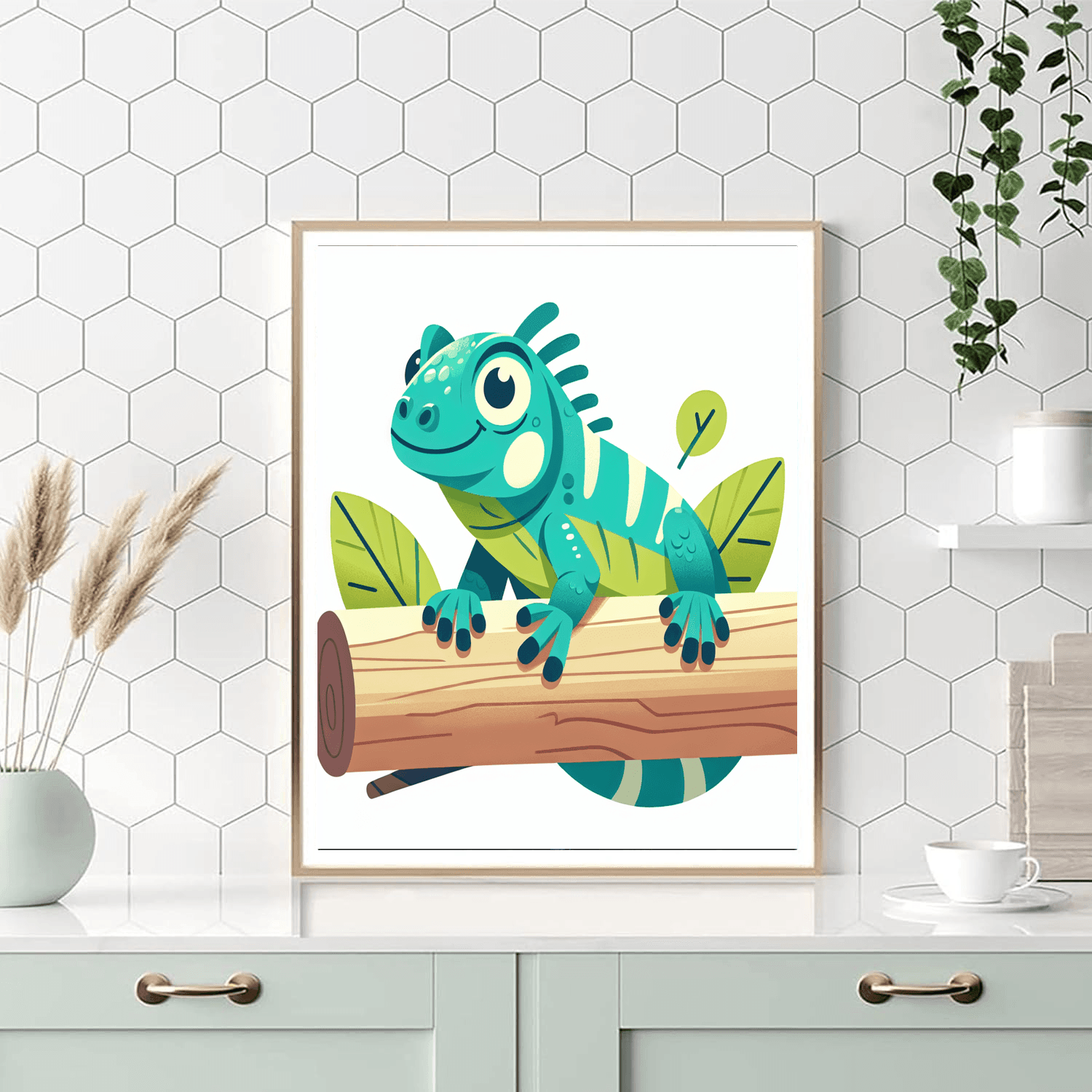 Inquisitive Iguana Number Painting